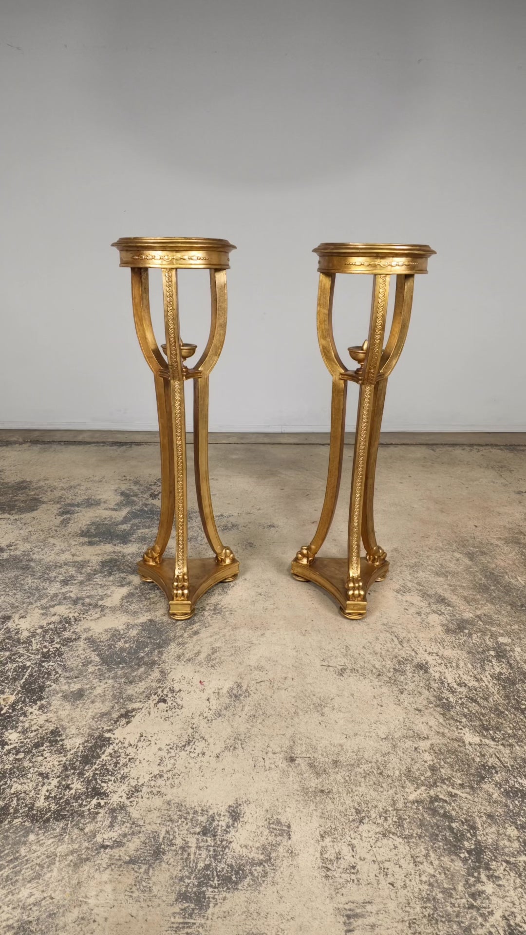 Pair of Late 19th Century French Louis XVI Style Giltwood Pedestal Stands