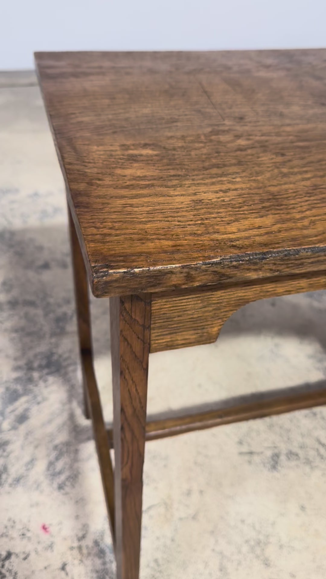 1940s Petite French Art Deco Oak Office Desk