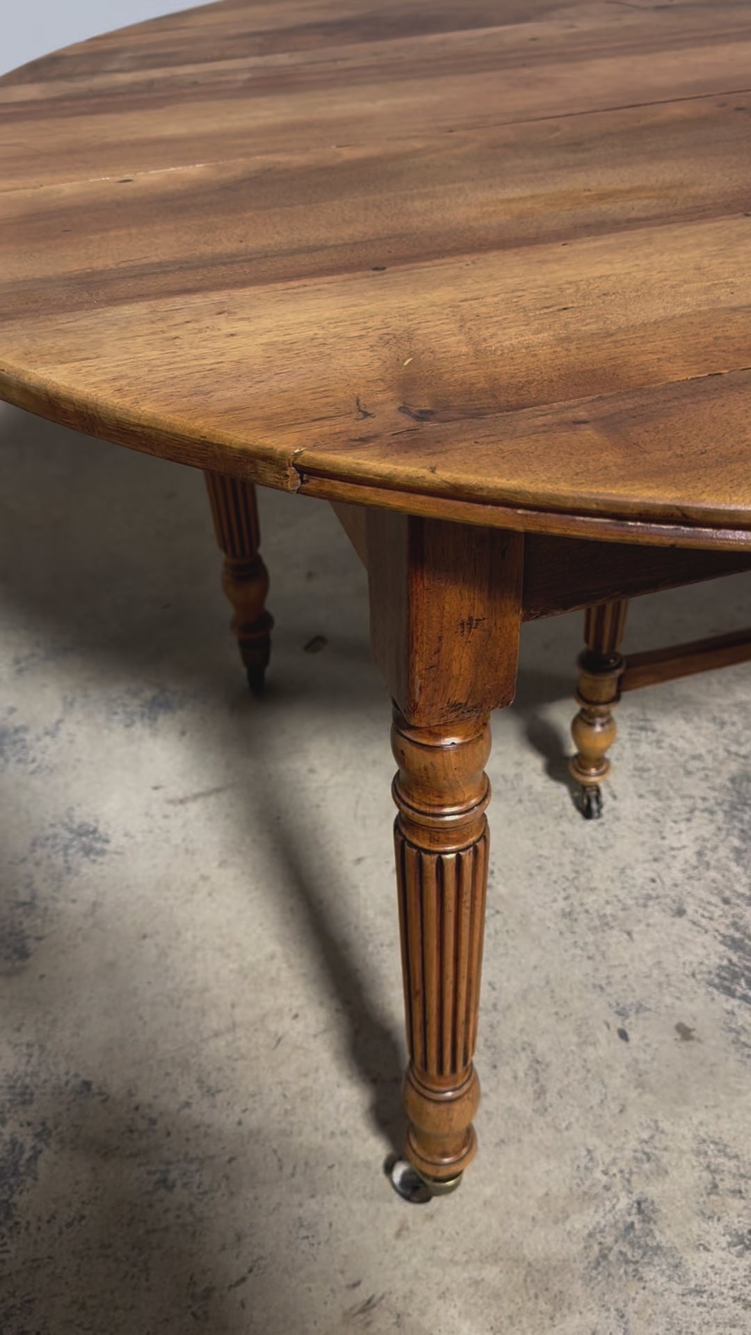 19th Century French Louis Philippe Style Walnut Extendable Drop Leaf Table