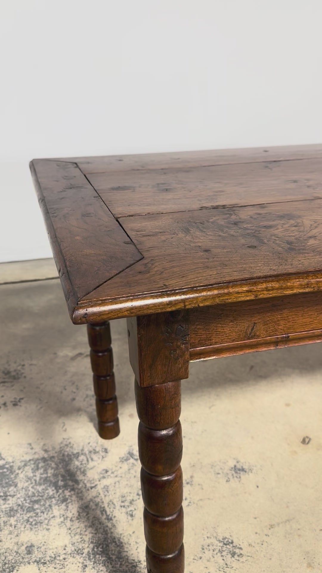 Late 19th Century French Provincial Oak Farm Table