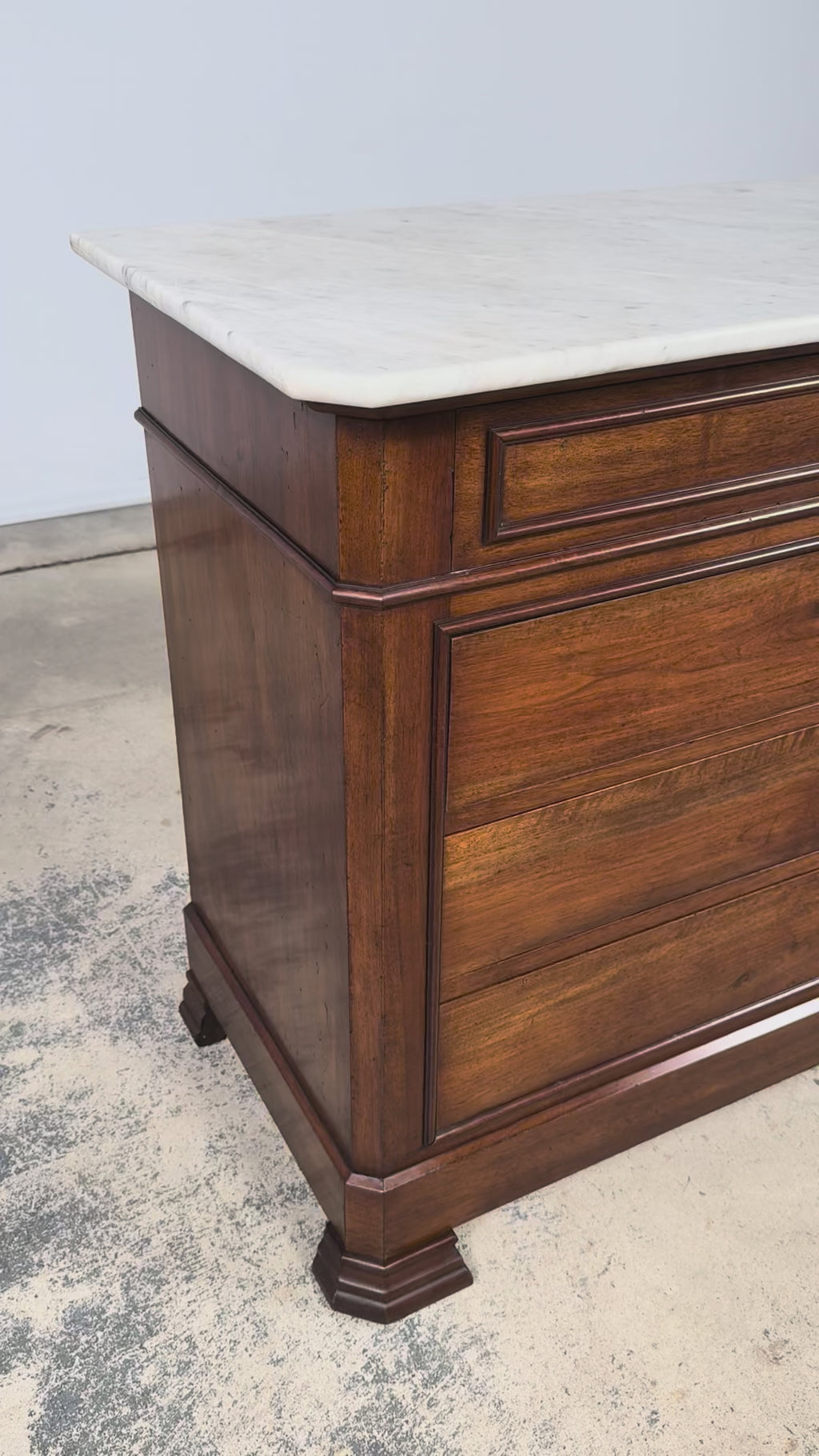 Mid-19th Century French Louis Philippe Walnut Marble Top Commode
