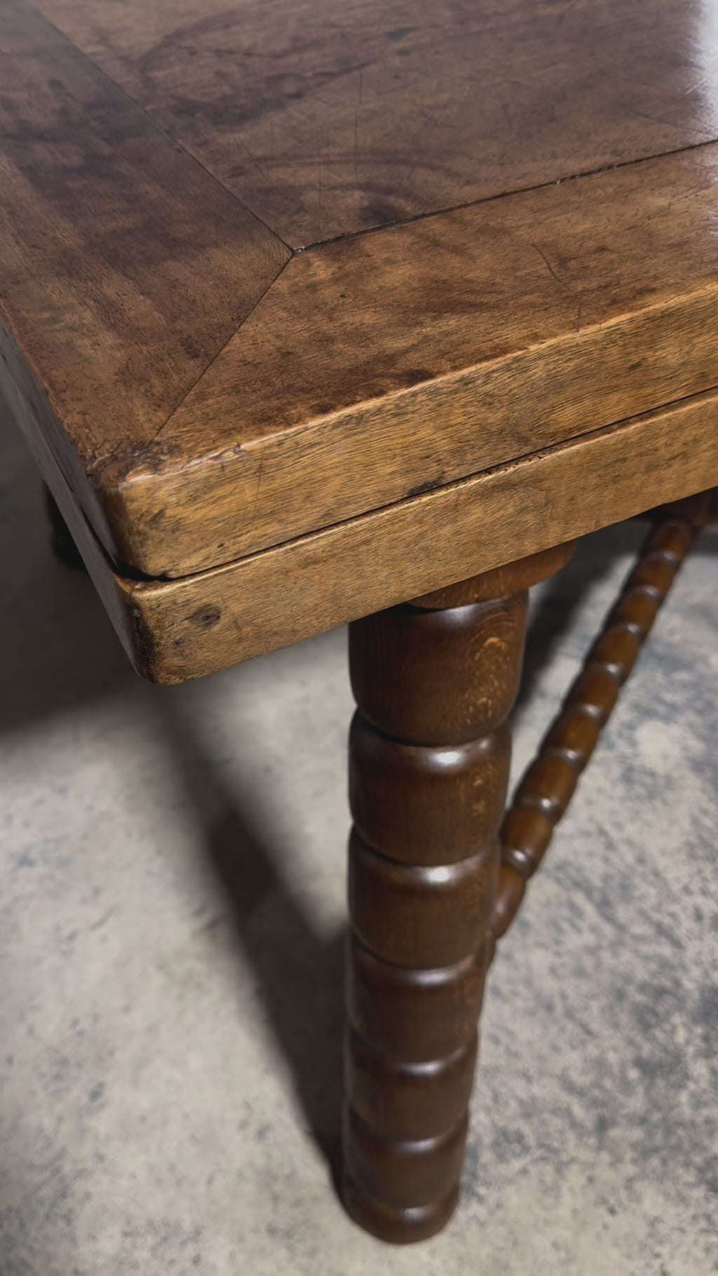 Antique Spanish Country Mixed Wood Extendable Dining Table