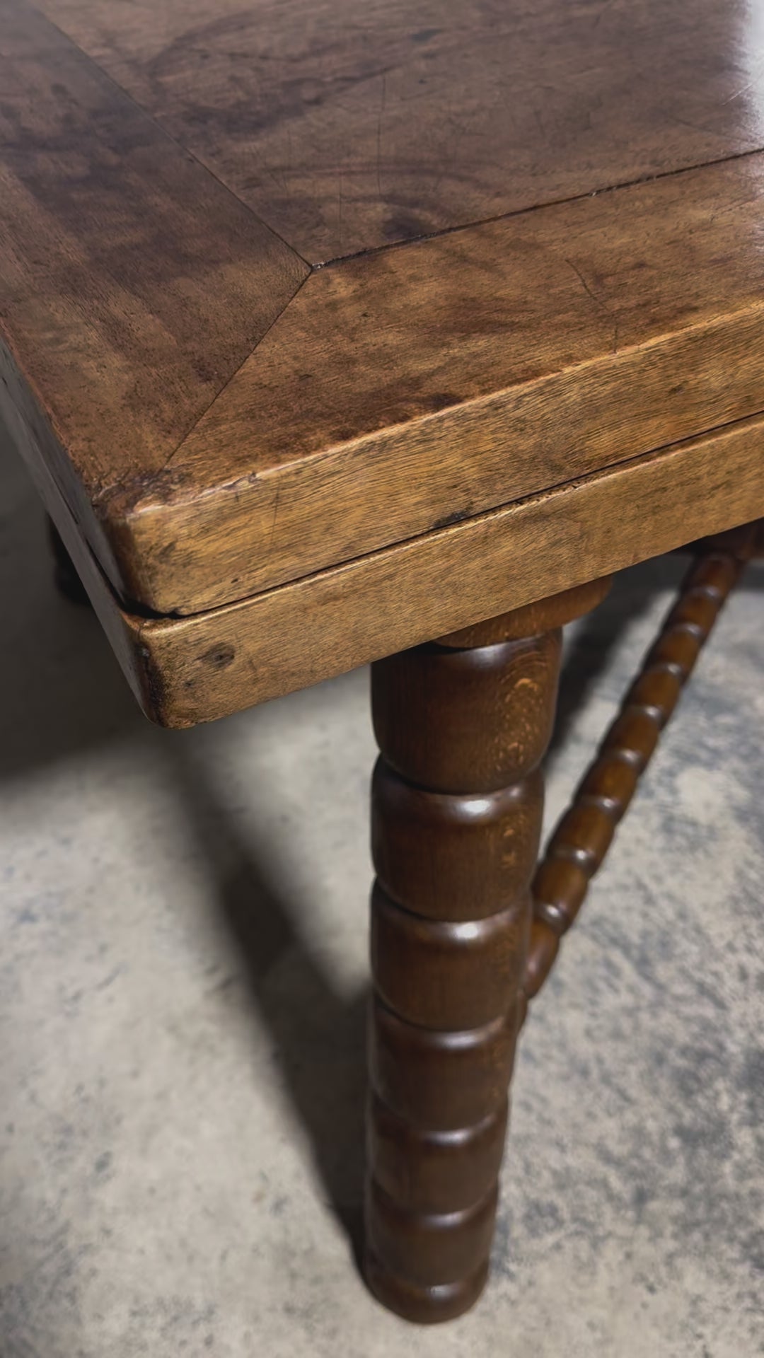 Antique Spanish Country Mixed Wood Extendable Dining Table