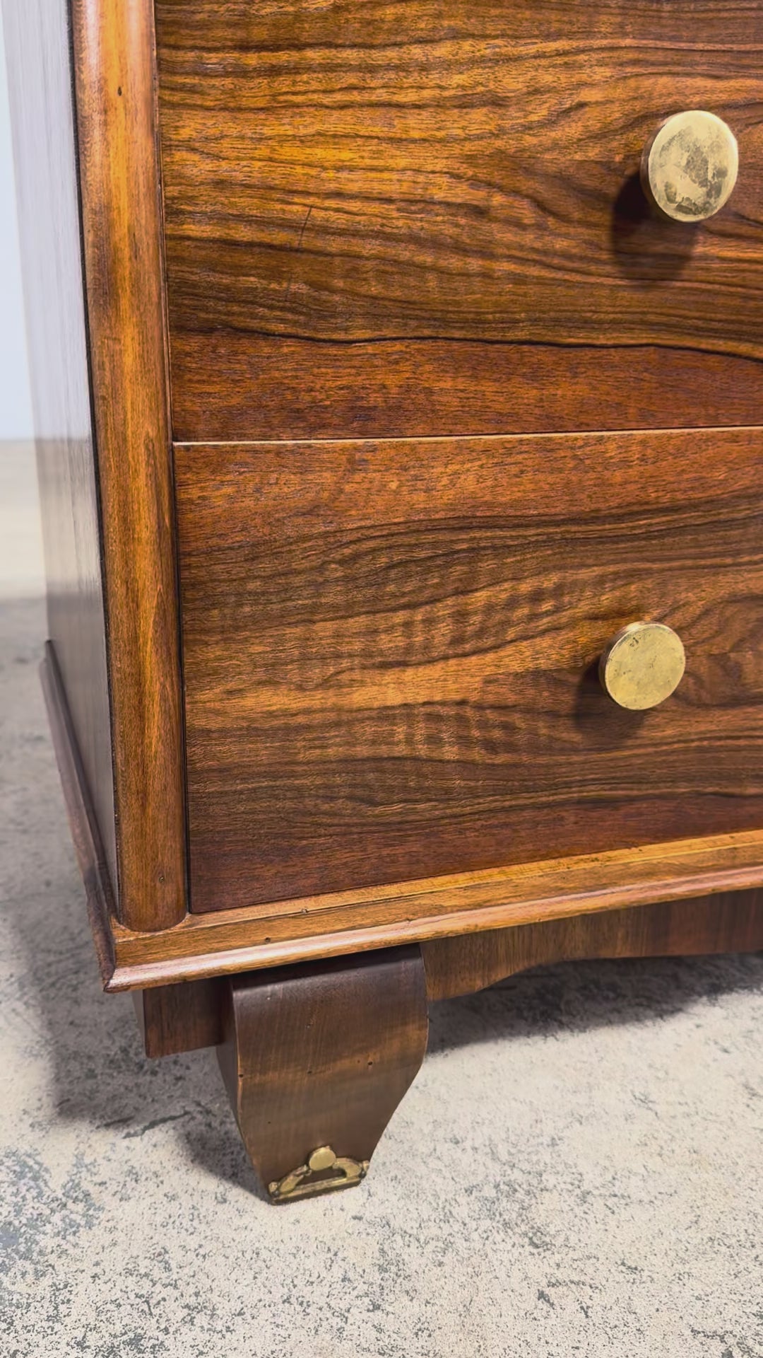 1930s French Art Deco Walnut Chest of Drawers