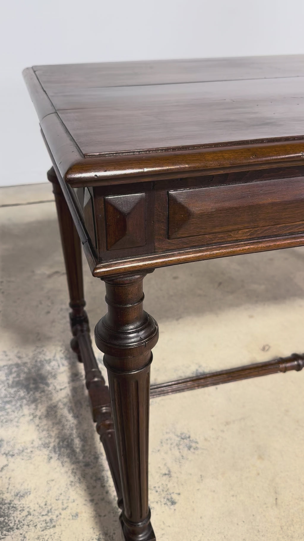 Late 19th Century French Louis XVI Style Walnut Writing Table with Side Drawers