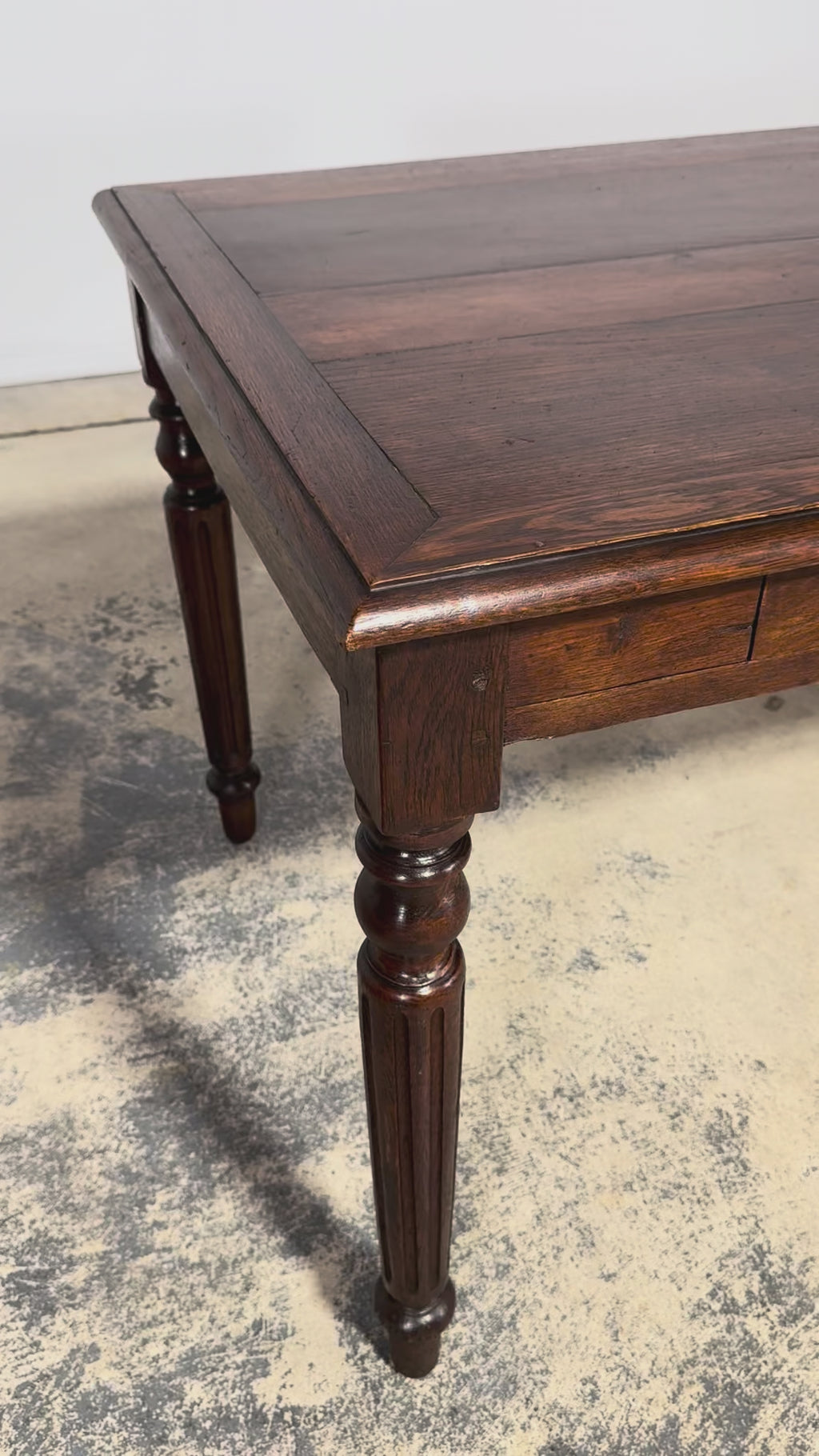 Late 19th Century French Louis XVI Style Oak Writing Table with Two Drawers