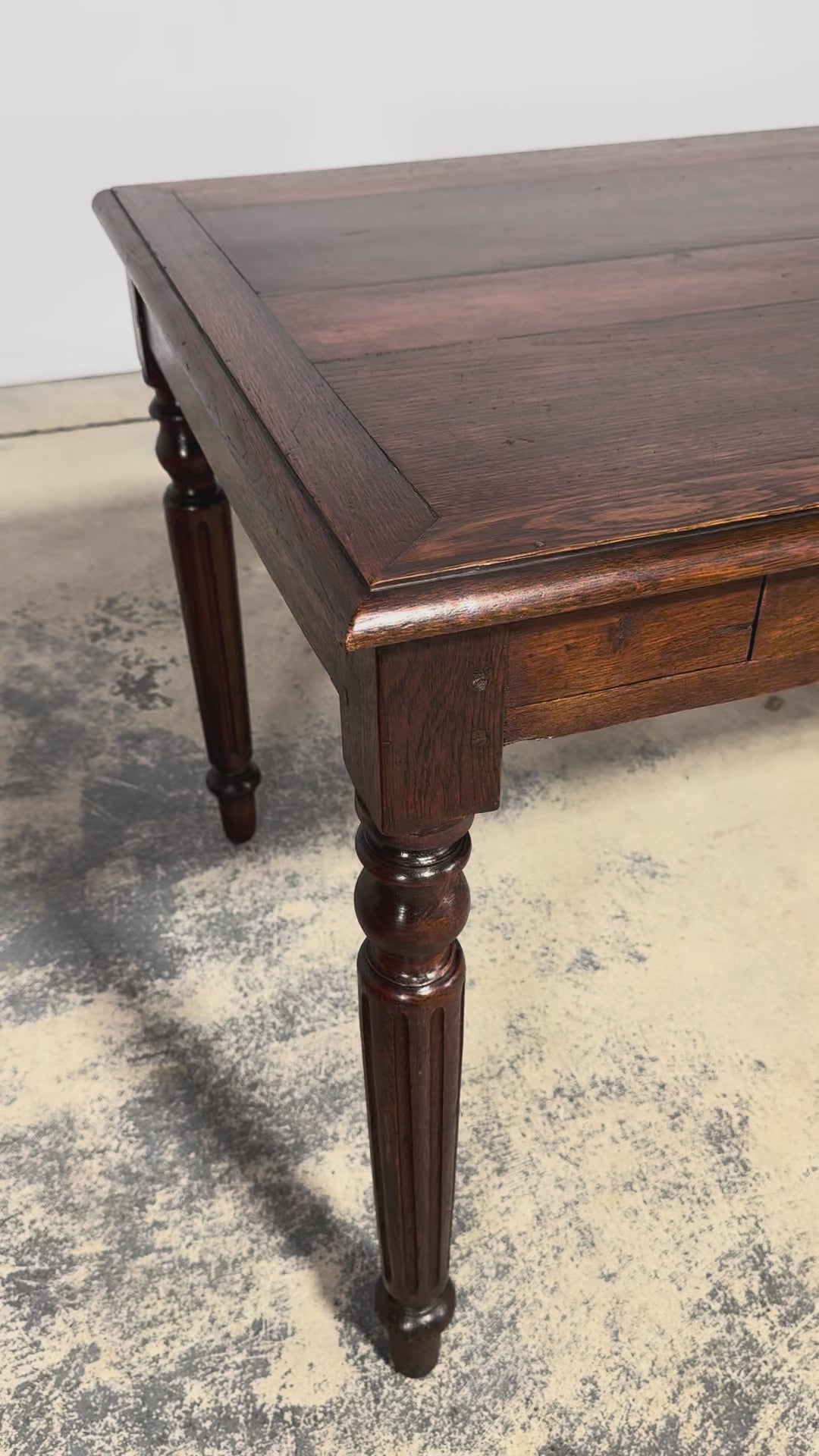 Late 19th Century French Louis XVI Style Oak Writing Table with Two Drawers
