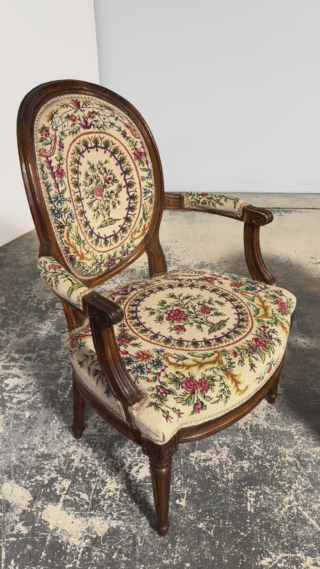 Set of Six Late 19th Century French Louis XVI Style Walnut Chairs with Pair of Fauteuils