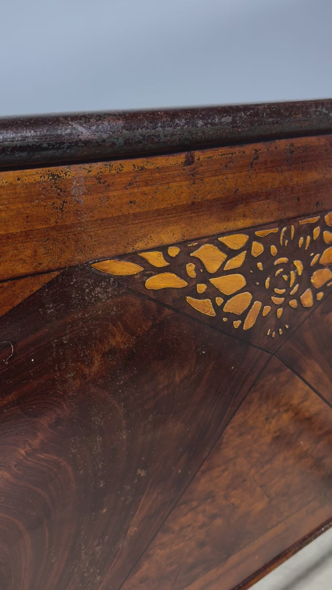 1930s French Art Deco Painted Wrought Iron Full Size Bed Frame