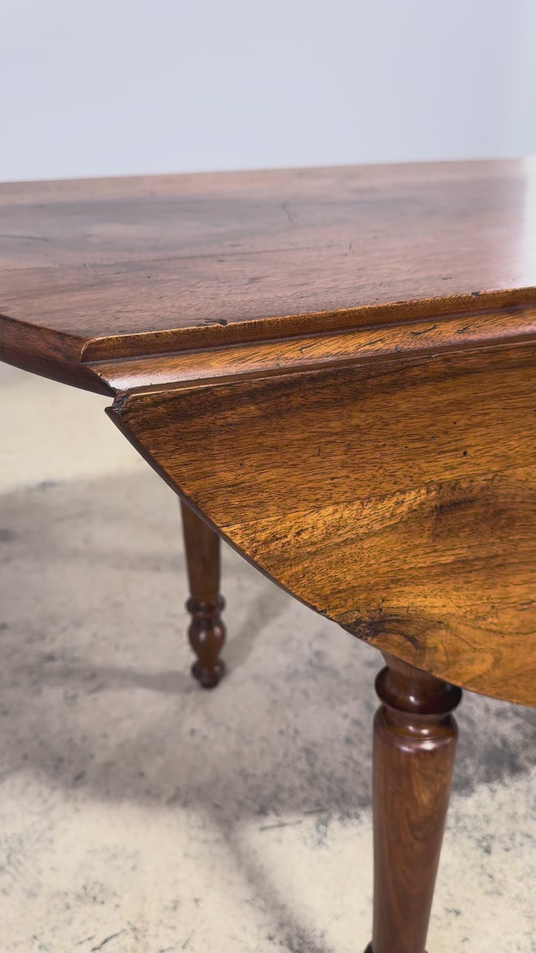 19th Century Country French Provincial Walnut Drop Leaf Table