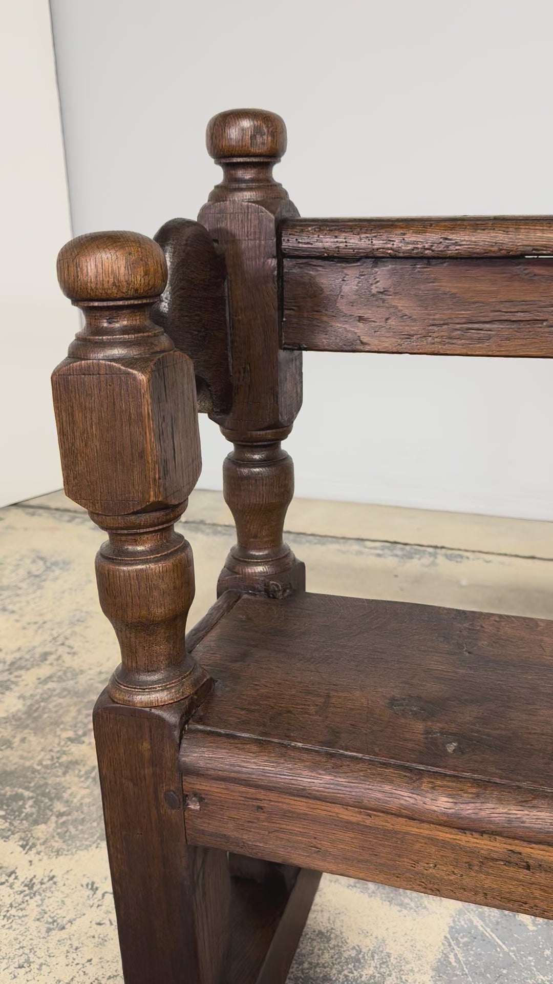 Mid 19th Century French Provincial Oak Hall Bench