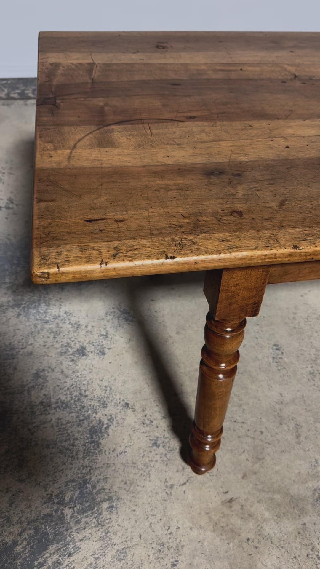 19th Century Country French Louis Philippe Style Provincial Walnut Table