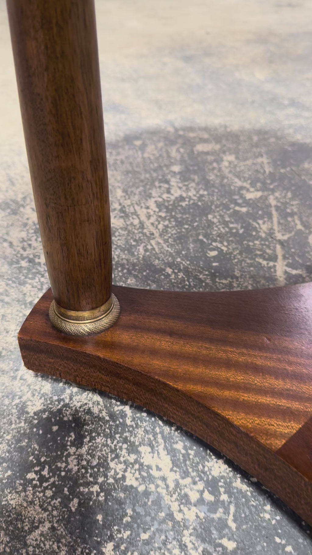 19th Century French Empire Style Mahogany Pedestal Side Table W/ Marble Top