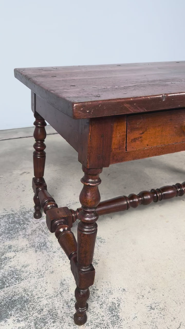 Late 19th Century French Provincial Oak Writing Table