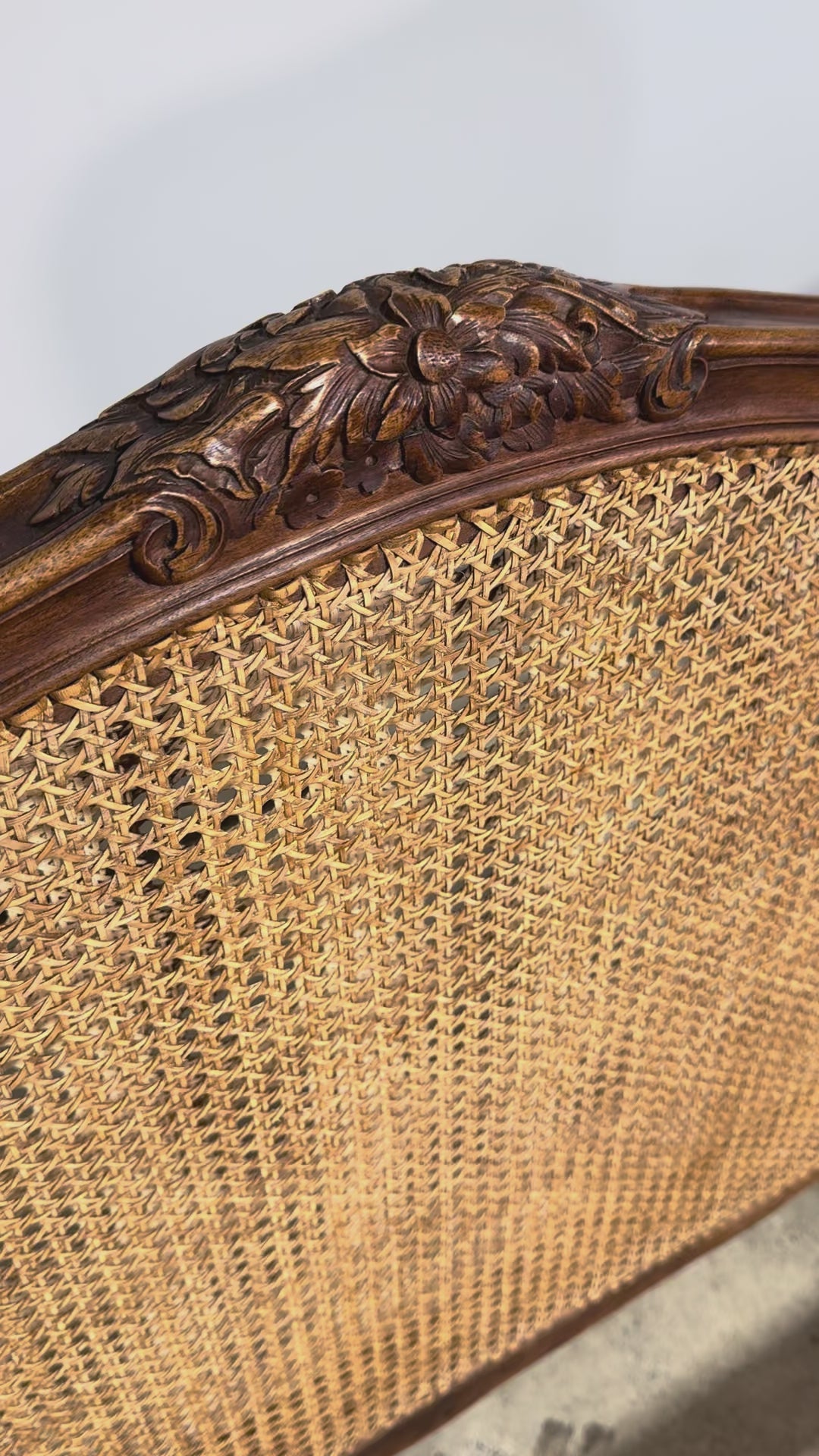 Antique French Louis XV Style Provincial Walnut Twin Size Bed Frames - A Pair