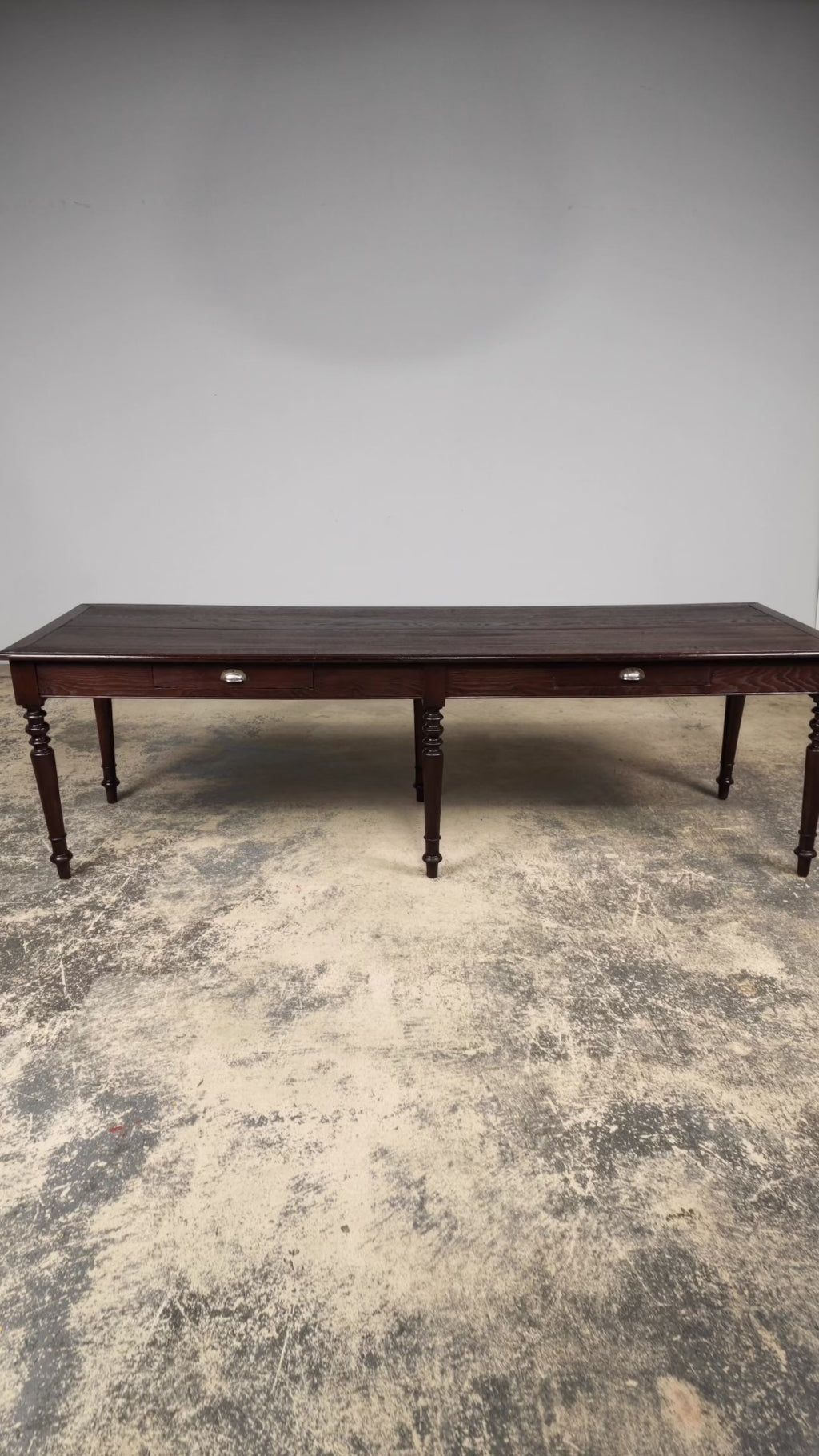 Mid-19th Century French Louis Philippe Long Oak Dining Table with Drawers