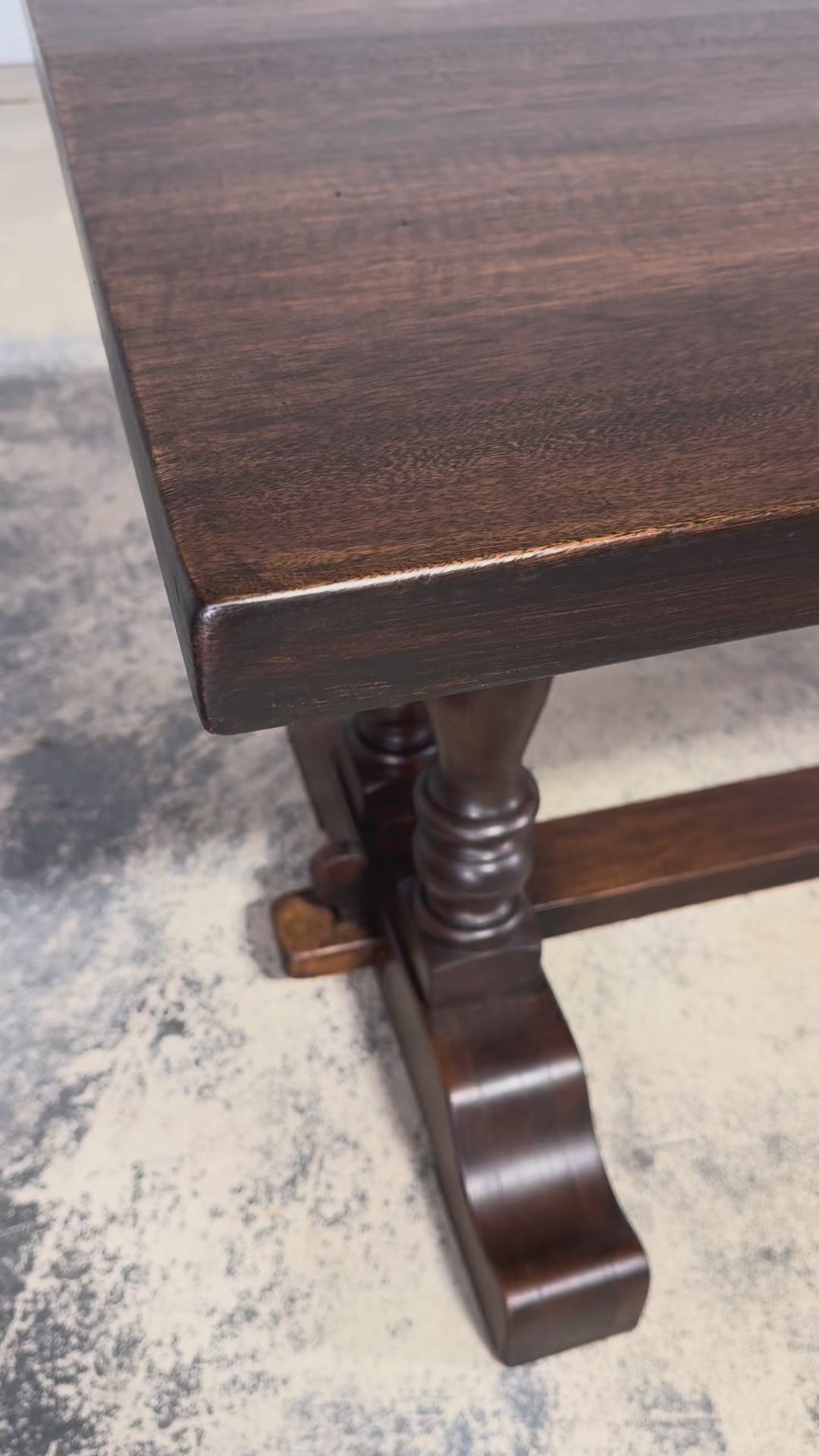 Country French Provincial Oak Trestle Farmhouse Dining Table