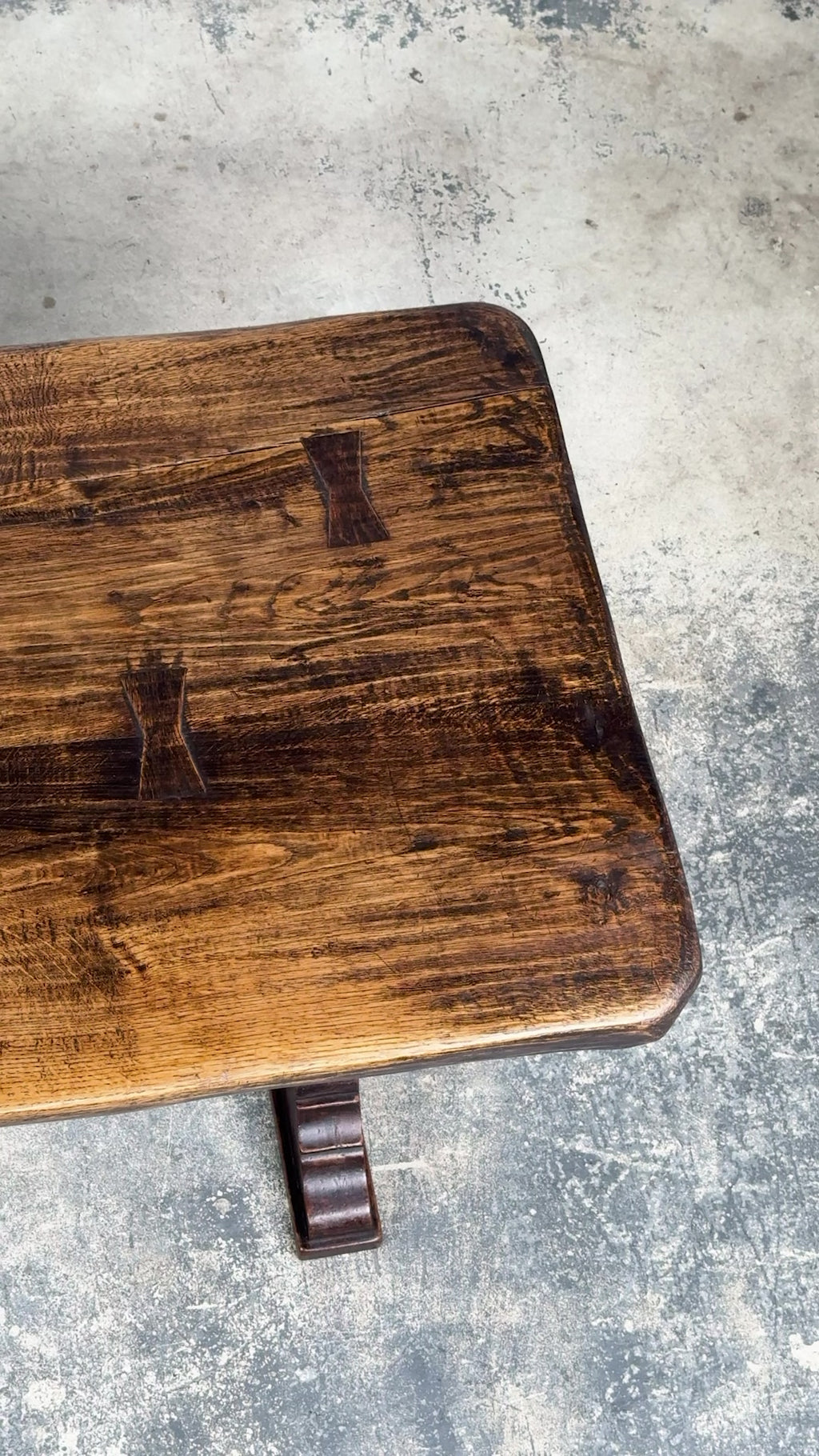 18th Century French Provincial Oak Refectory Trestle Dining Table
