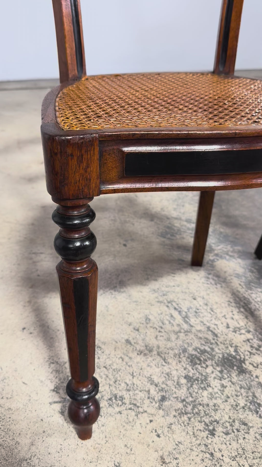 19th Century French Napoleon III Walnut Side Chairs W/ Cane Seats - A Pair
