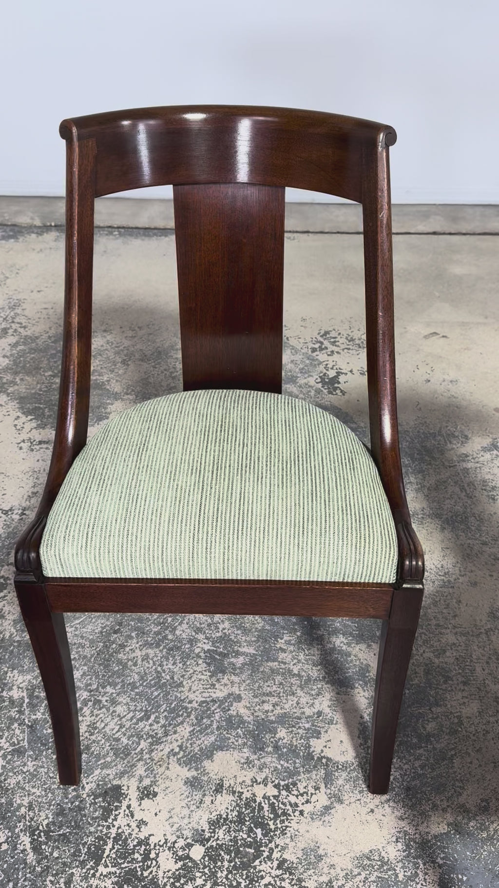 Set of Six Early 20th Century French Empire Mahogany Dining Chairs