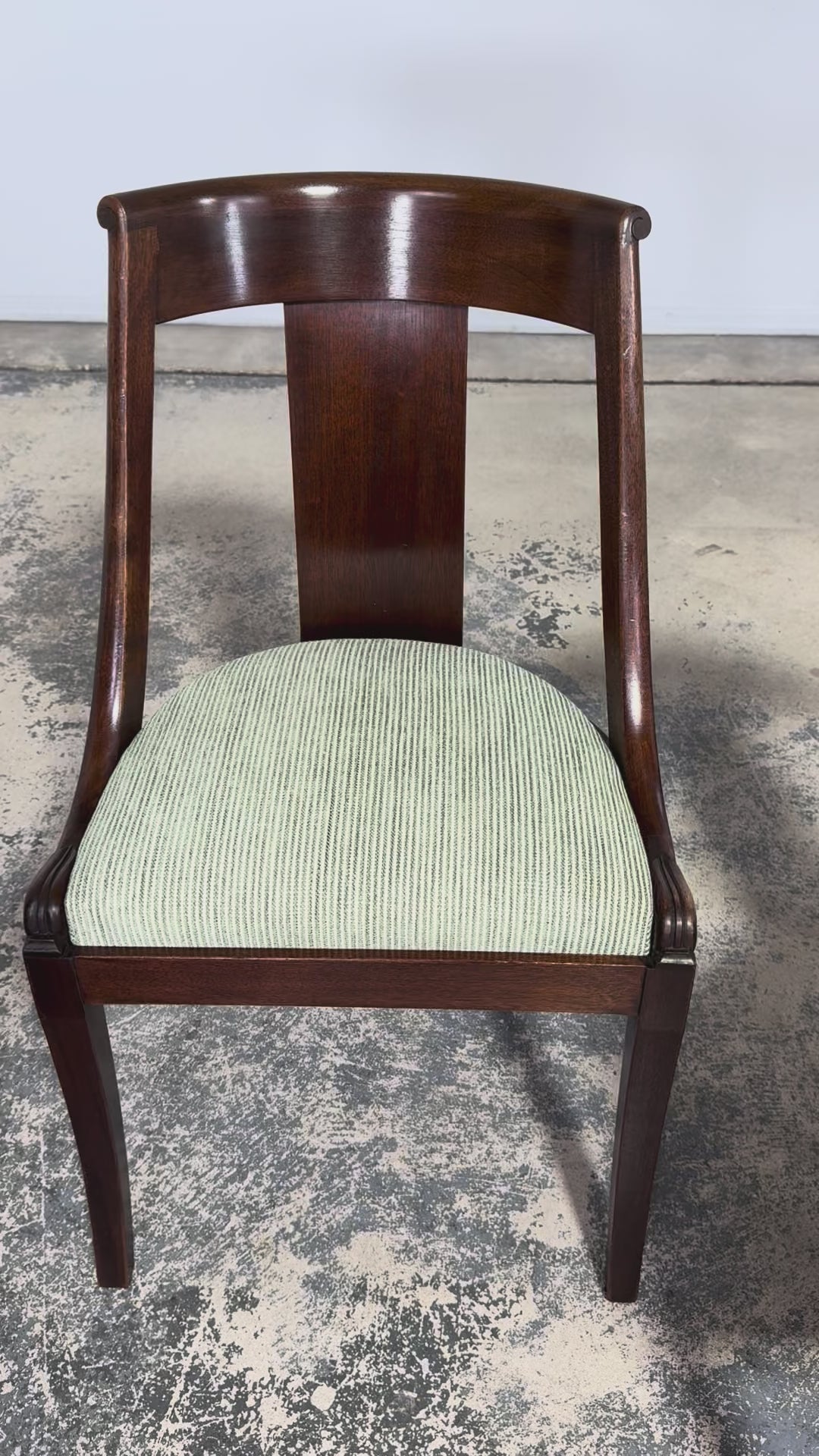 Set of Six Early 20th Century French Empire Mahogany Dining Chairs