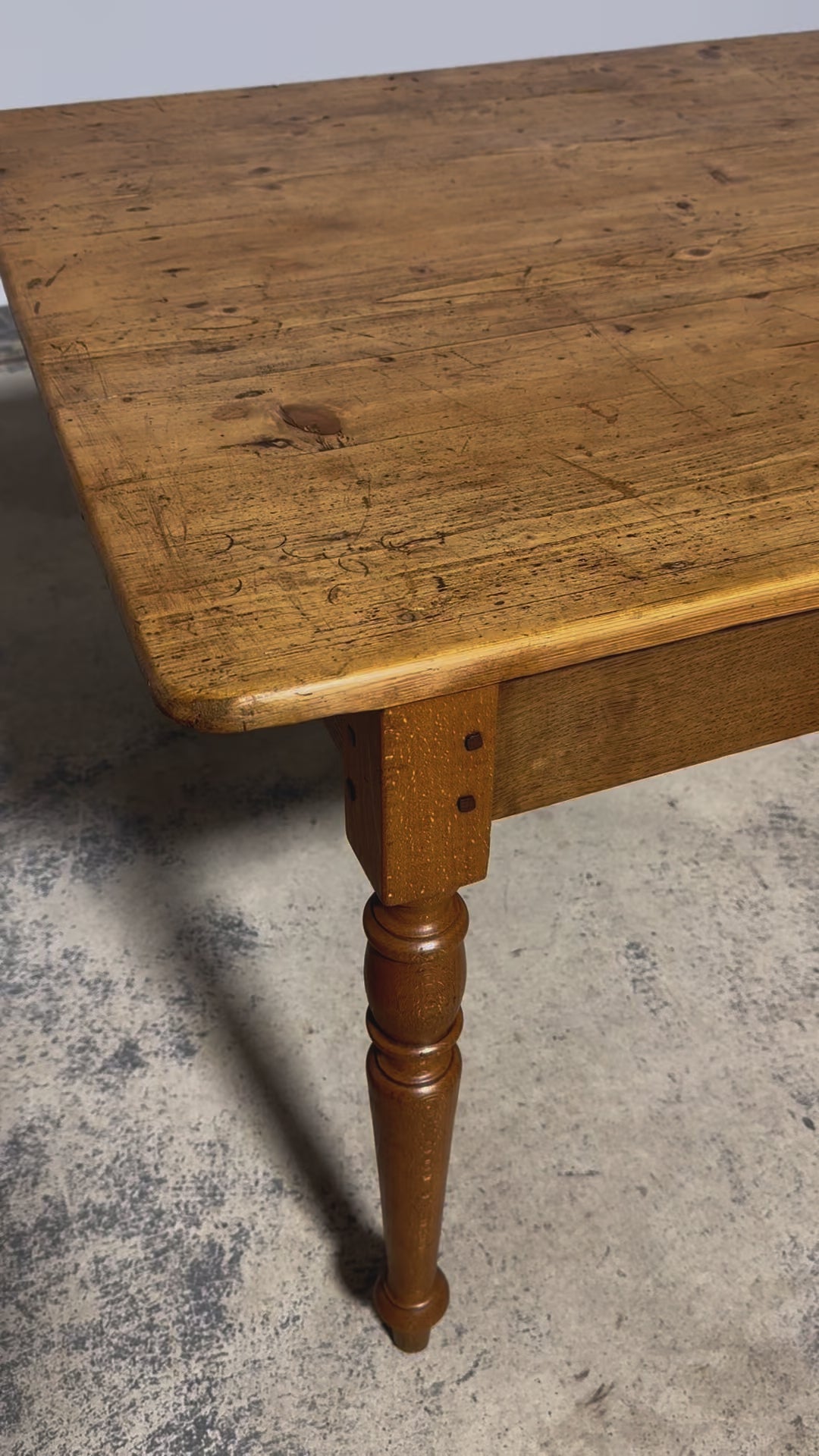 Antique Country French Provincial Mixed Wood Farmhouse Table