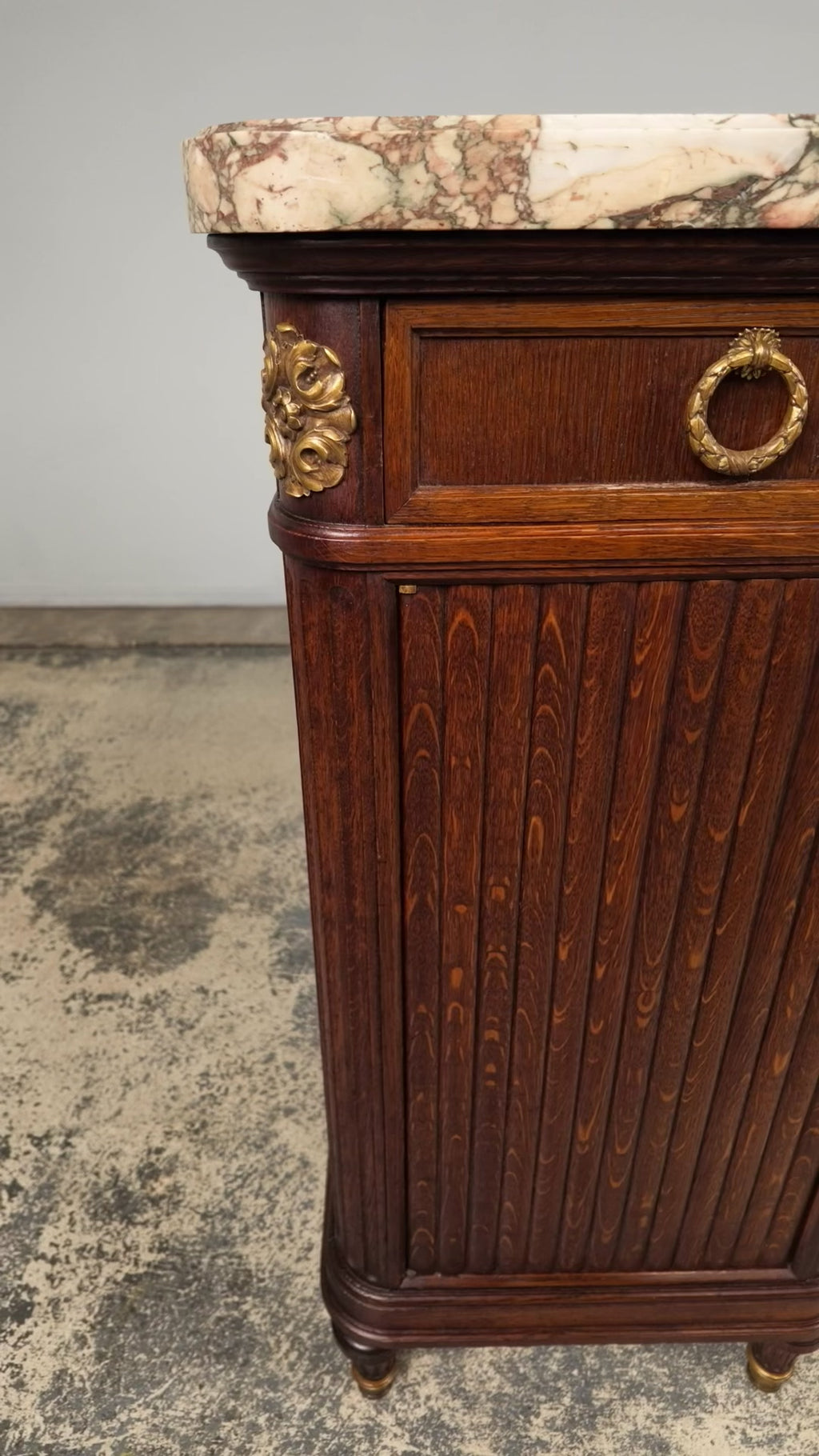 Late 19th Century French Louis XVI Oak & Marble Sideboard by Haentges Freres