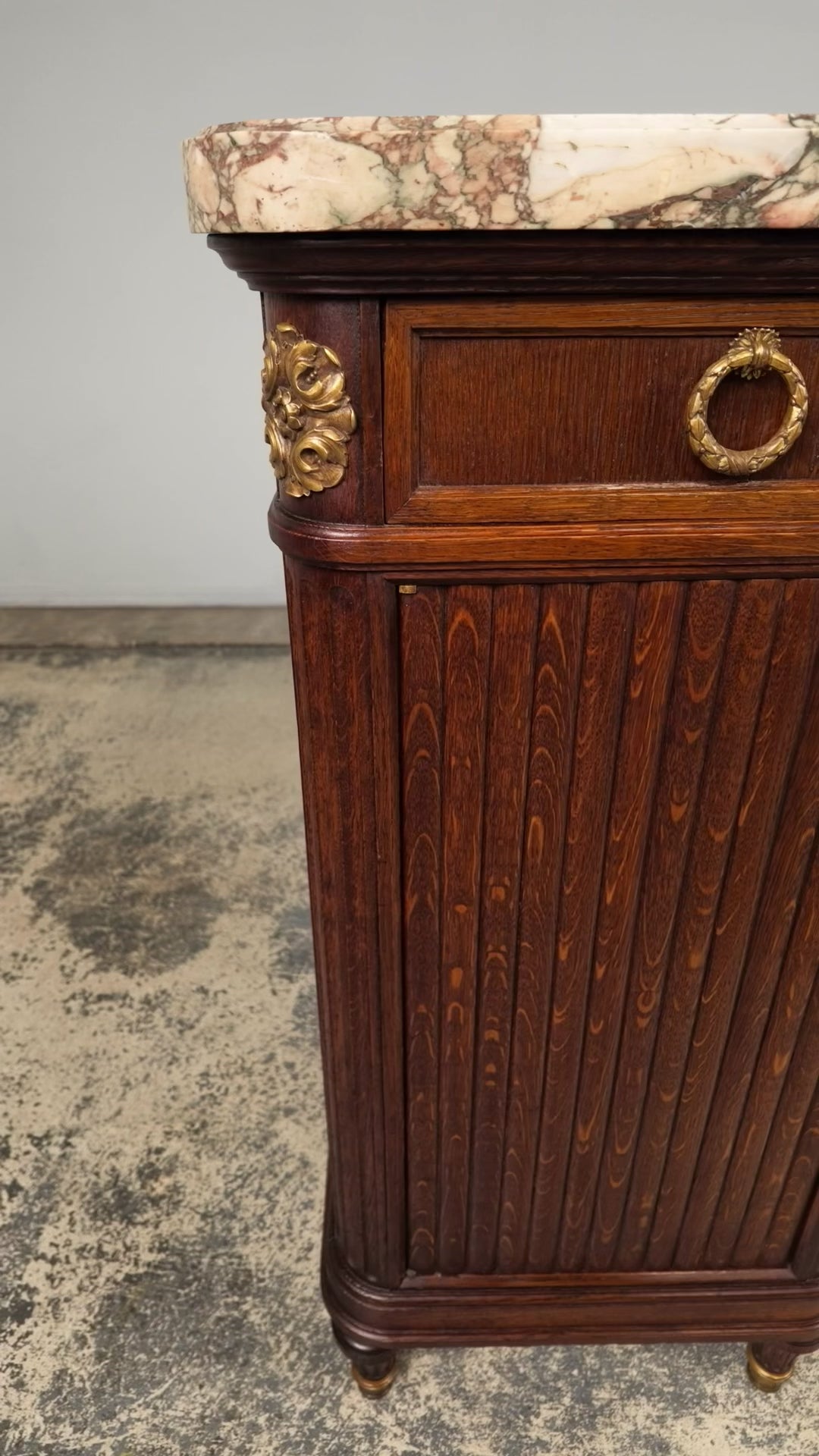 Late 19th Century French Louis XVI Oak & Marble Sideboard by Haentges Freres