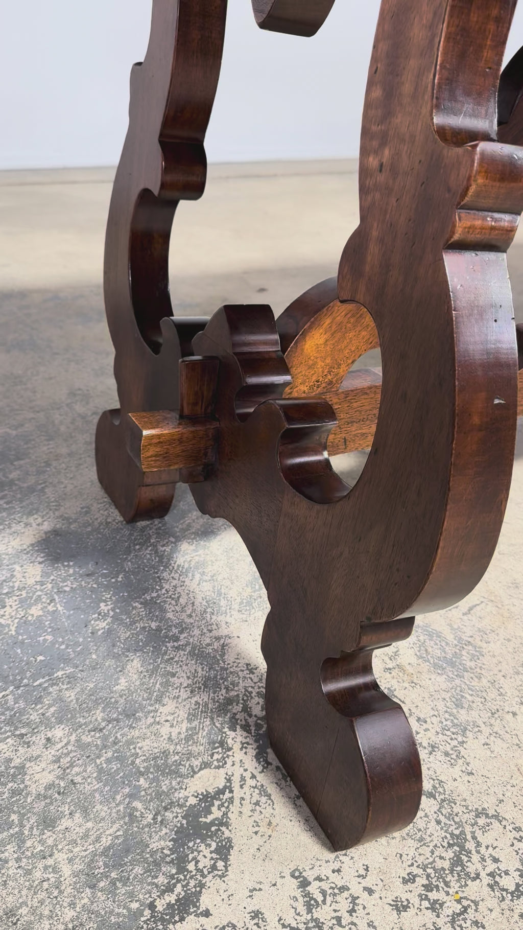 Antique Spanish Renaissance Revival Walnut Trestle Dining Table