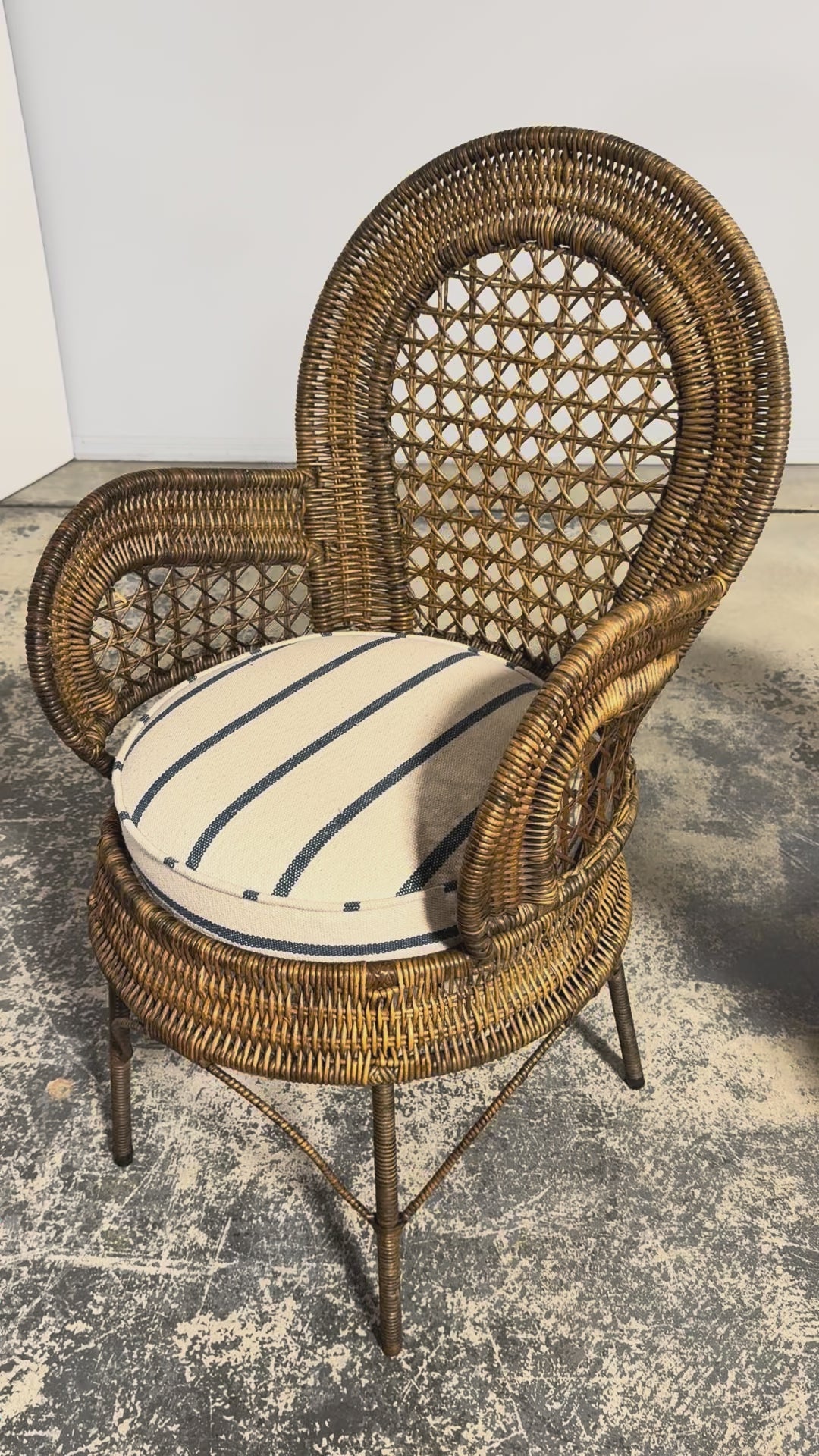 Set of Six Mid 20th Century French Riviera Rattan Armchairs, Provence