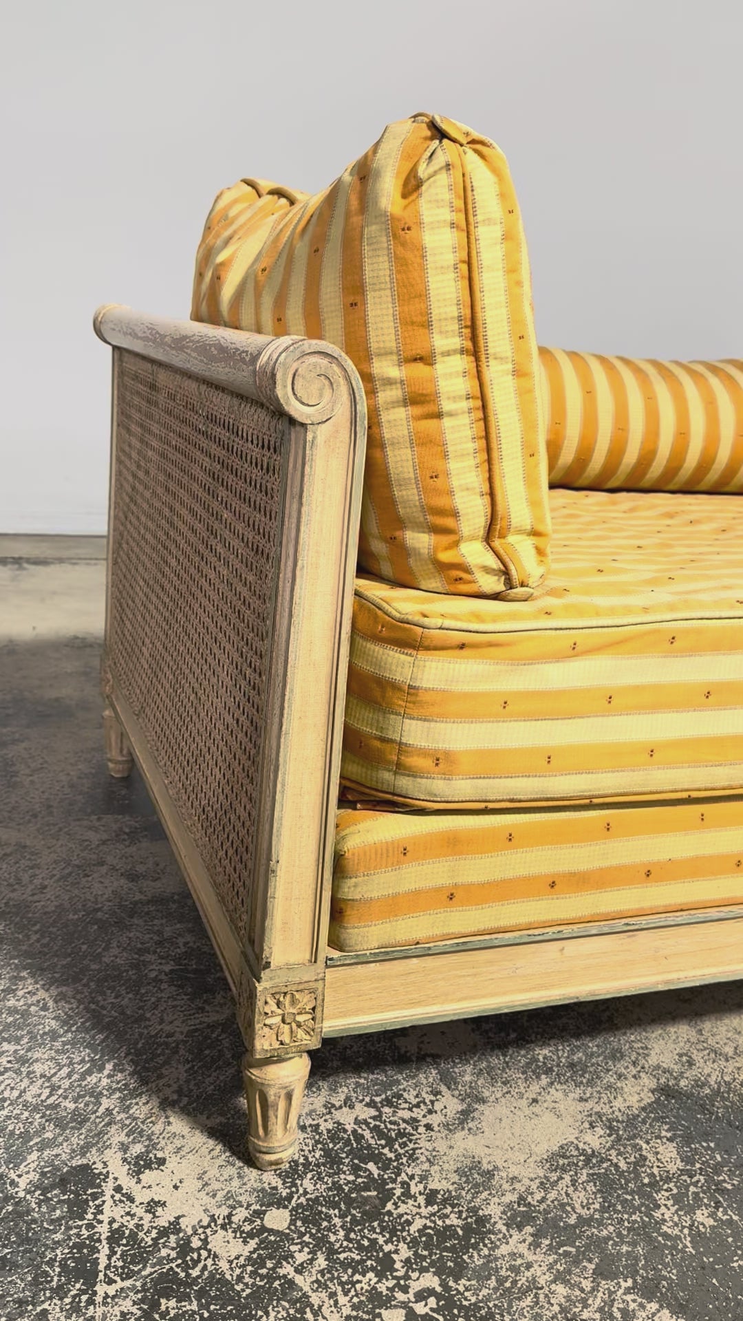 Early 20th Century French Louis XVI Style Painted Cane Daybed