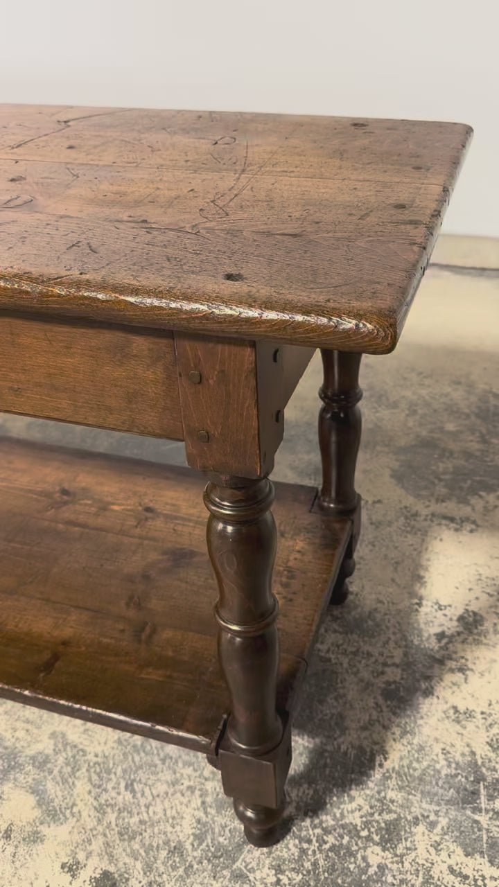 Mid 19th Century French Provincial Oak Draper’s Console Table