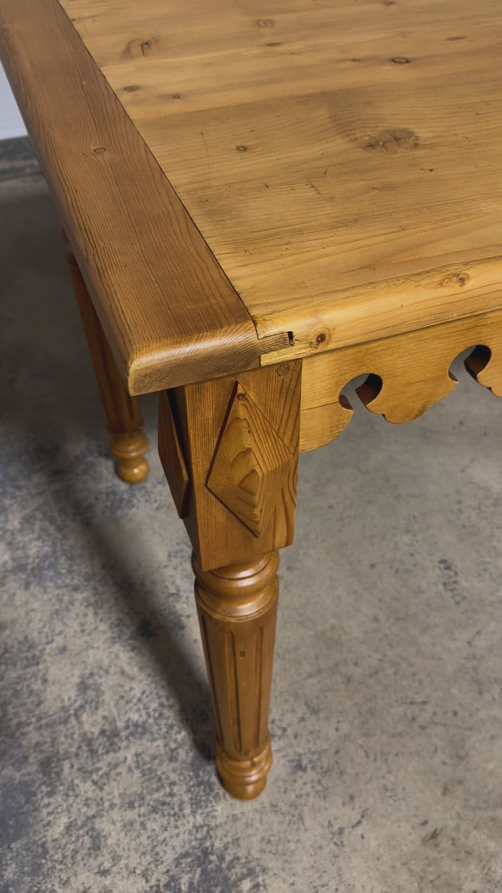 Country French Provincial Pine Work Table or Island