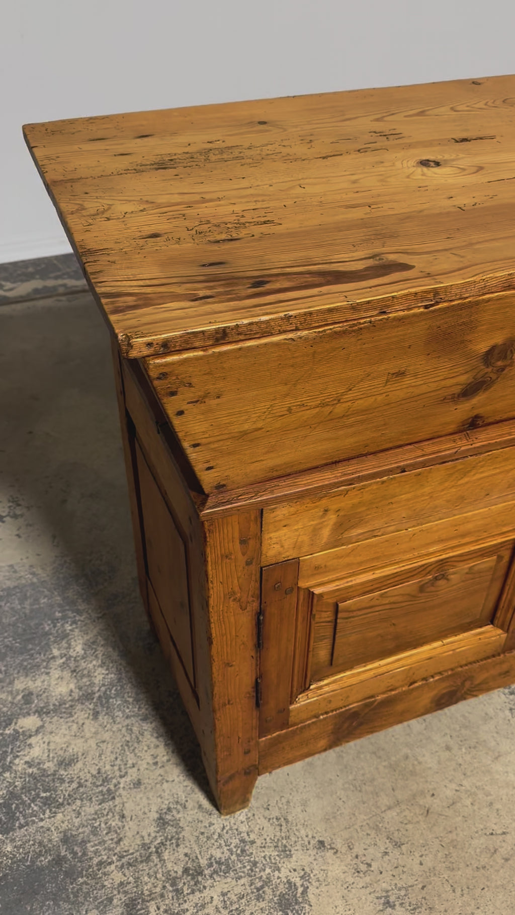 19th Century Country French Provincial Pine Farmhouse Dough Bin Cabinet