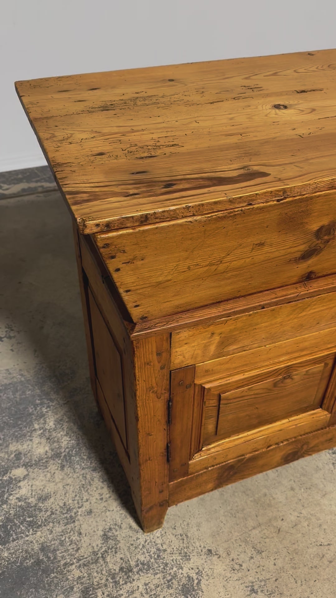19th Century Country French Provincial Pine Farmhouse Dough Bin Cabinet