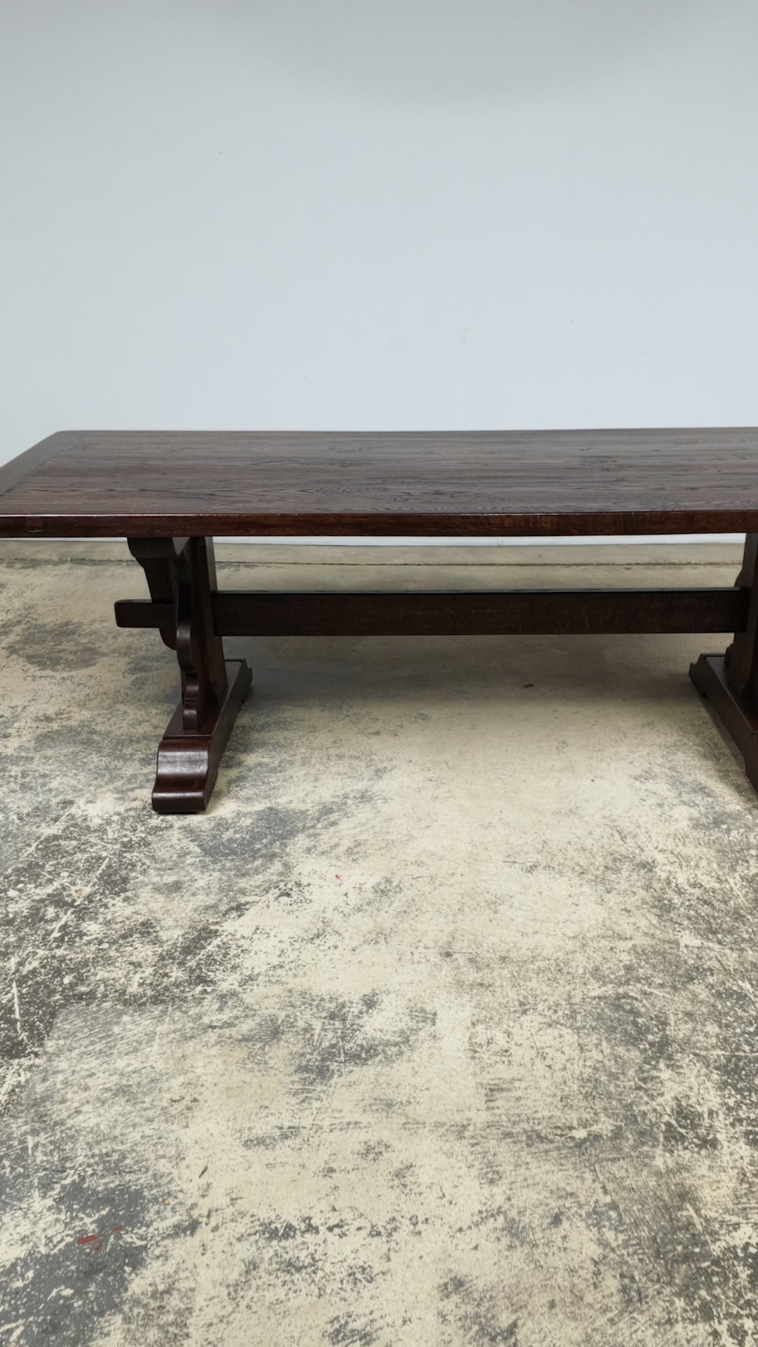 Antique French Oak Monastery Trestle Dining Table