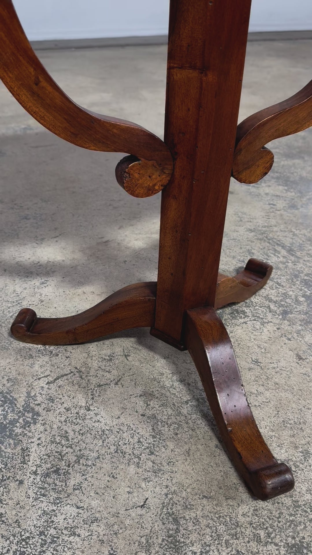 Antique French Louis Philippe Oval Walnut Vendange Wine Tasting Side Table