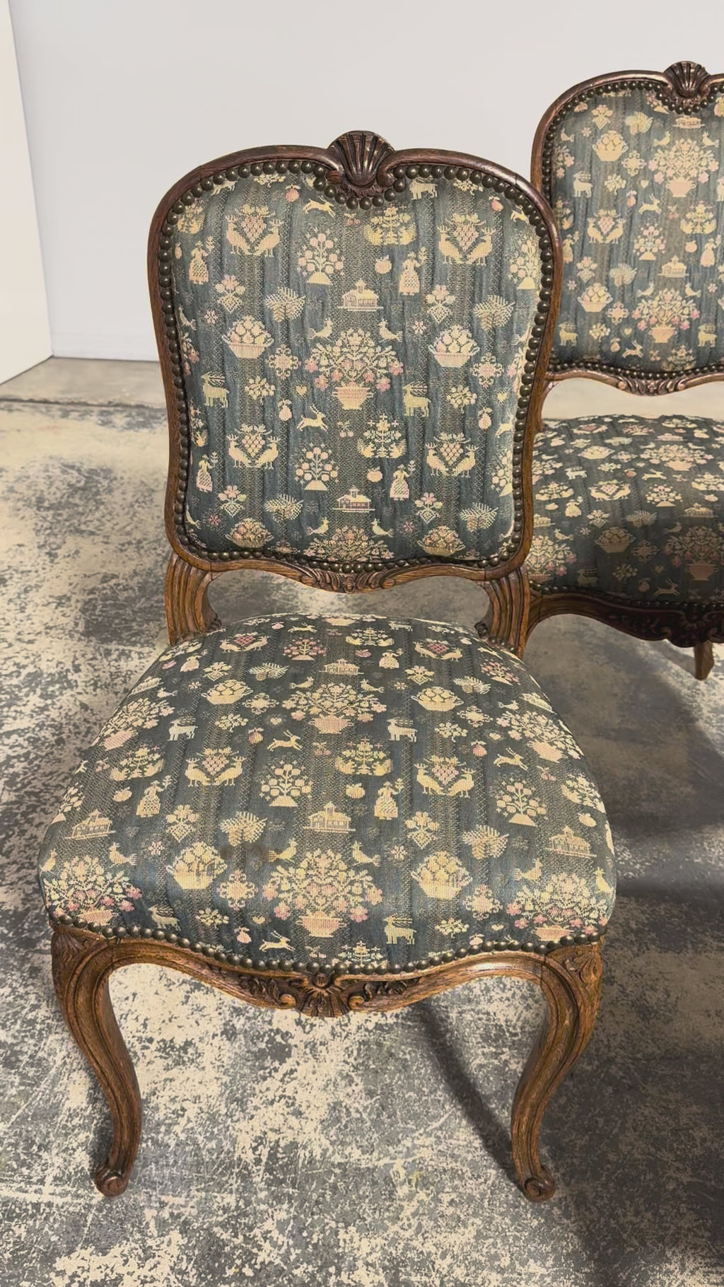 Set of 12 Late 19th Century French Provincial Louis XV Oak Dining Chairs