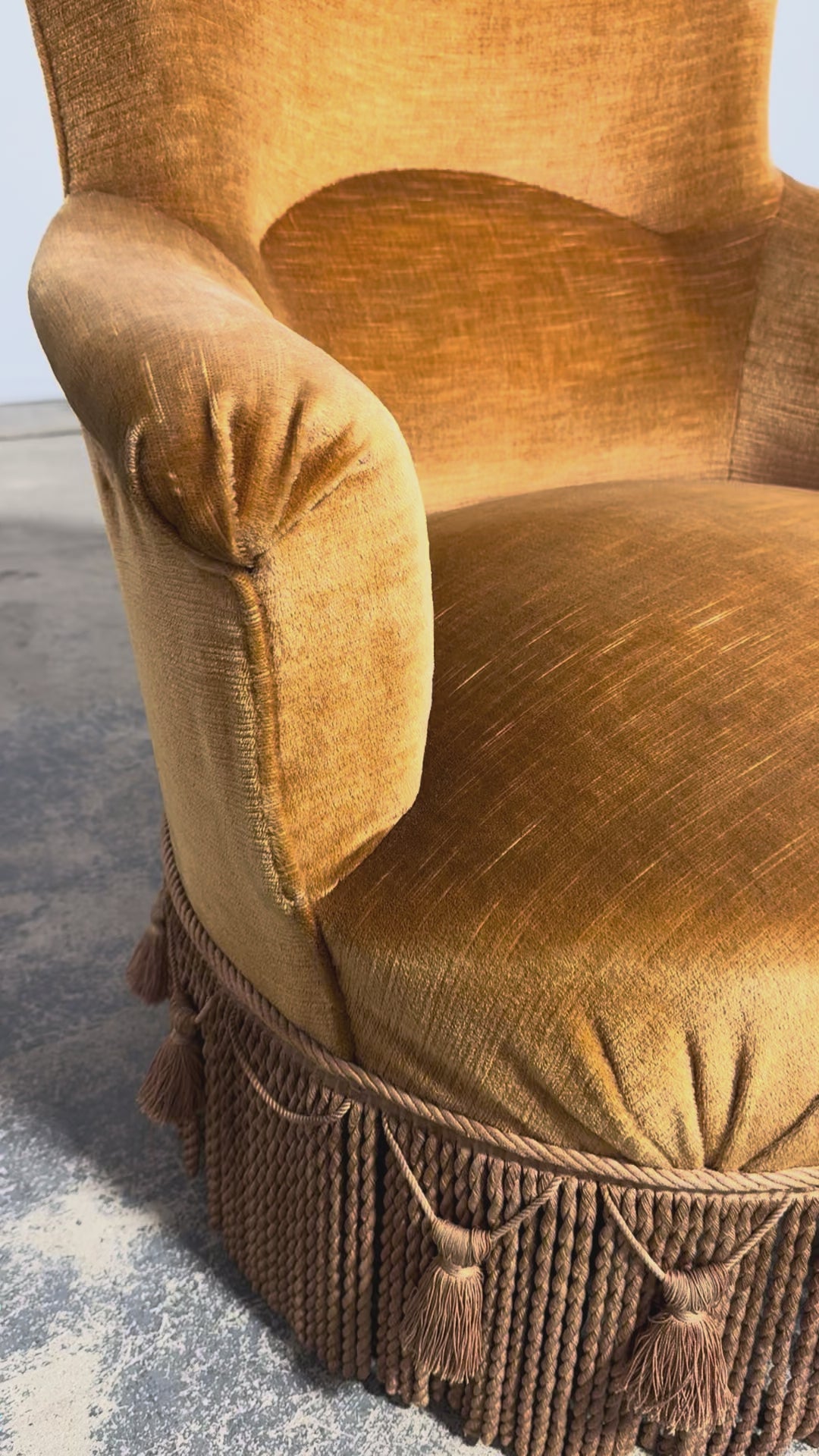 19th Century French Napoleon III Armchairs W/ Golden Ochre Mohair - A Pair