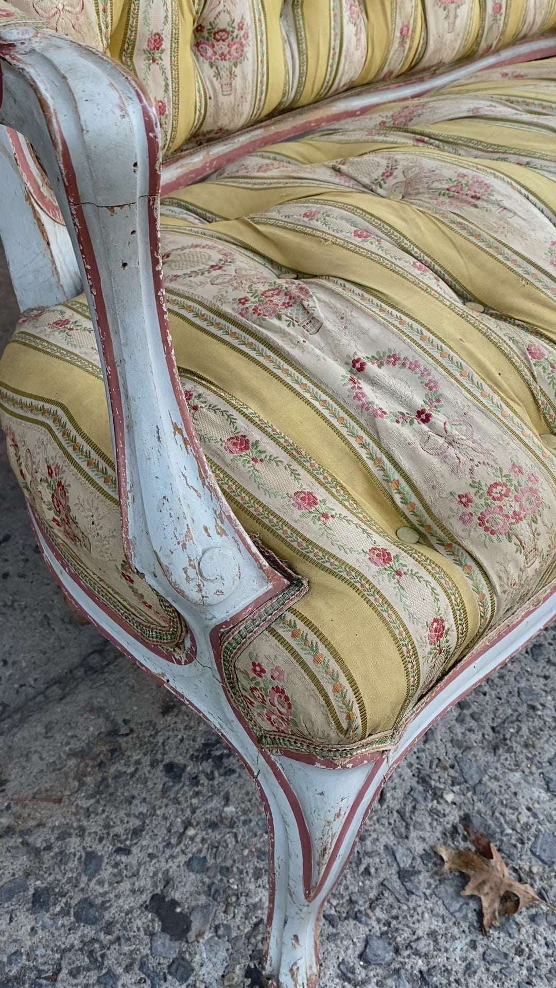 19th Century Country French Louis XV Painted Provincial Loveseat or Settee