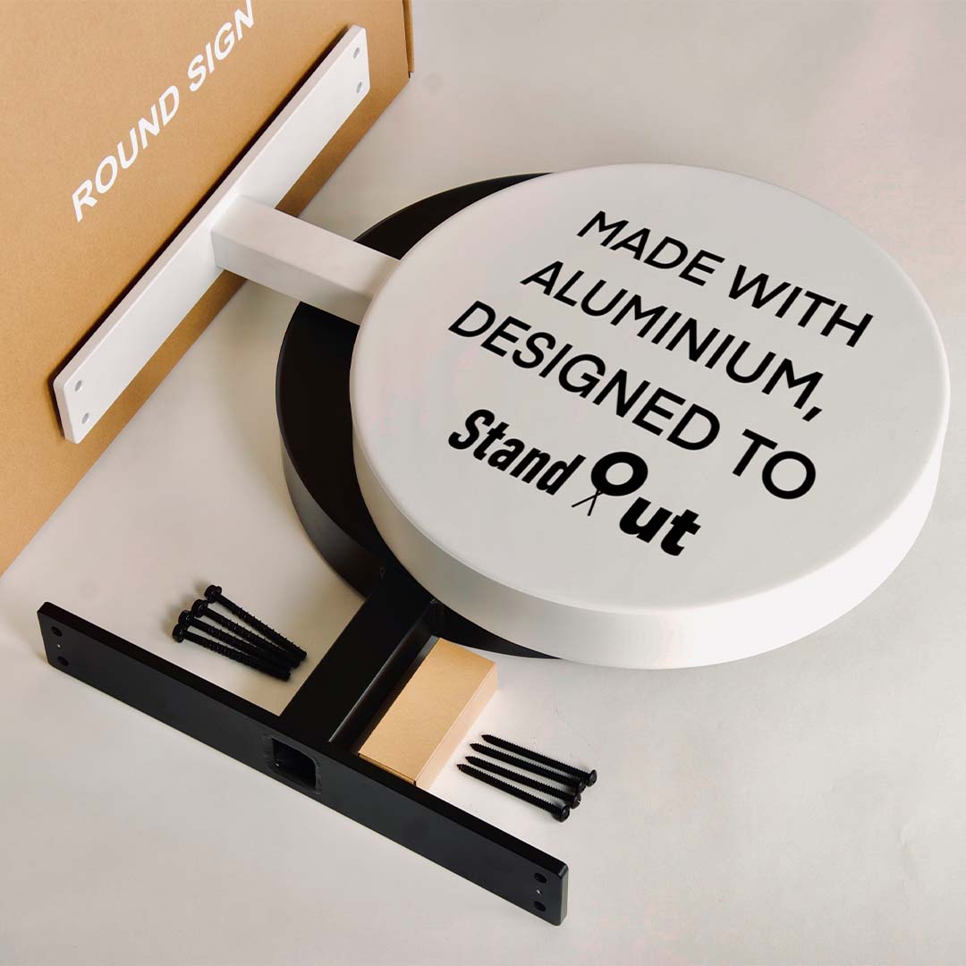 Round Aluminum Shop Sign - StandOut Sign
