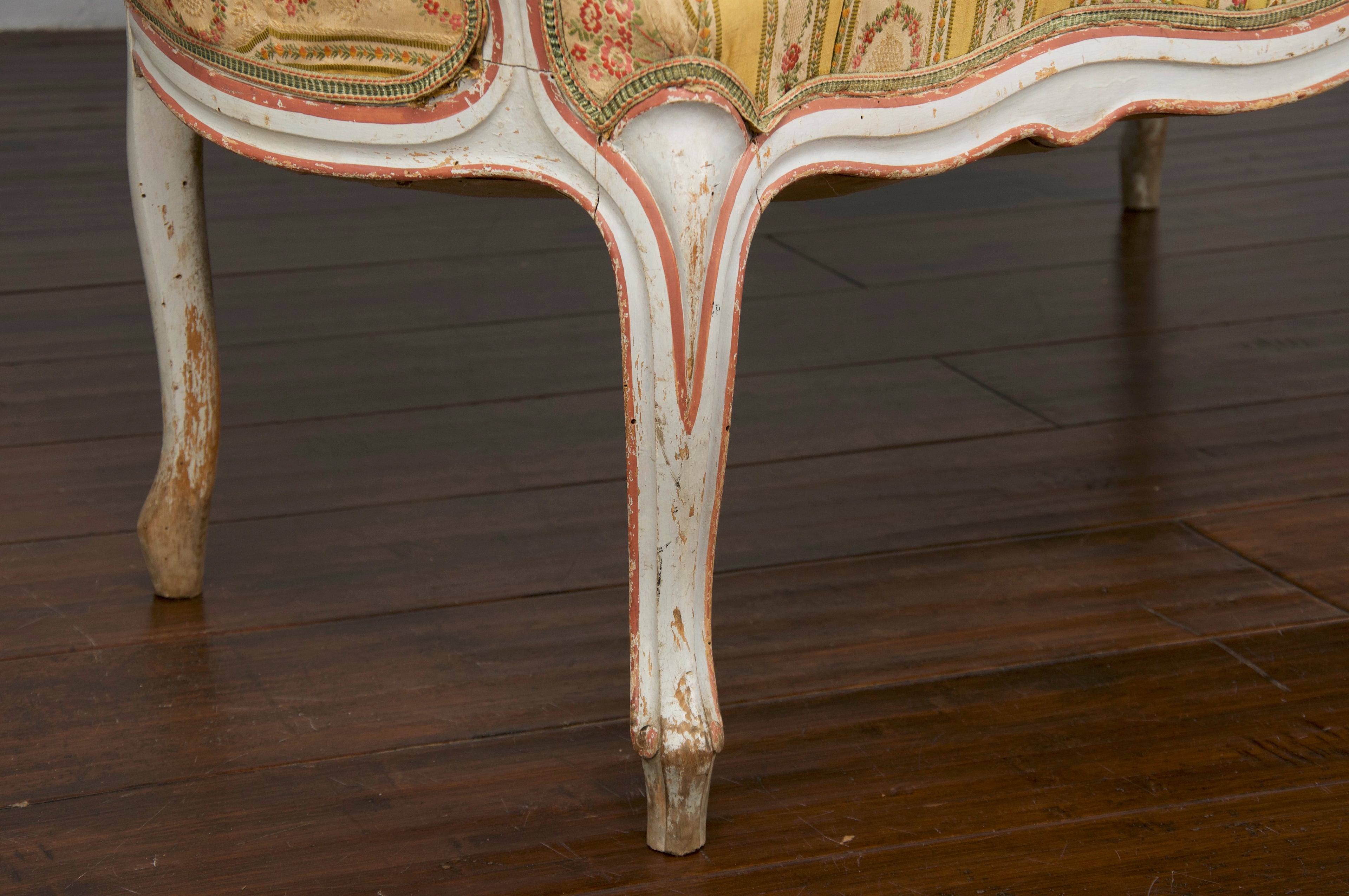 19th Century Country French Louis XV Painted Provincial Loveseat or Settee