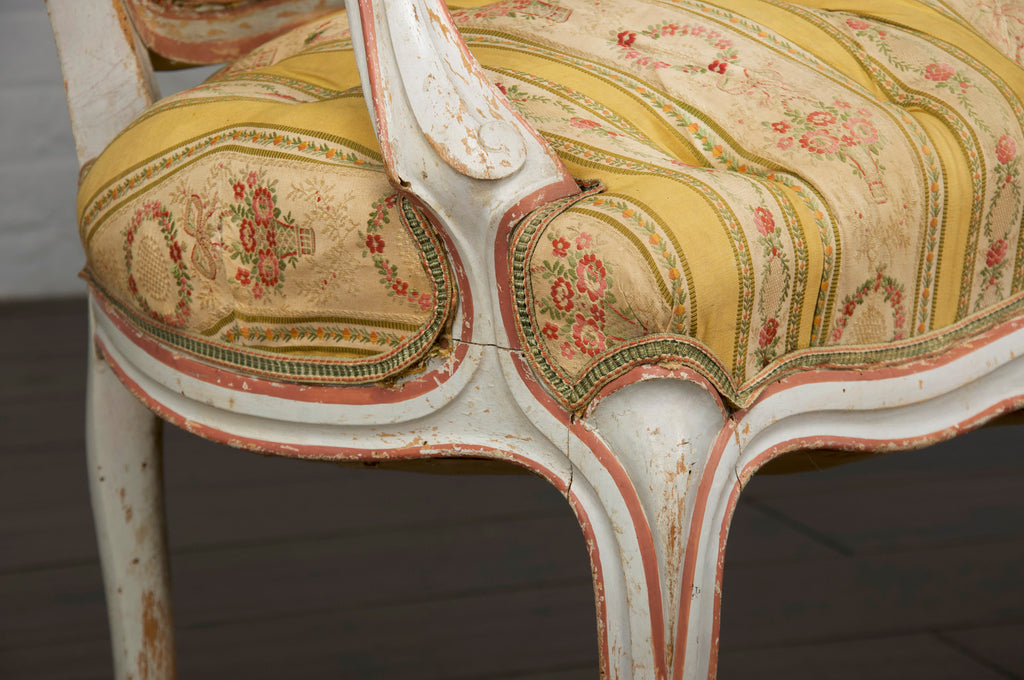 19th Century Country French Louis XV Painted Provincial Loveseat or Settee