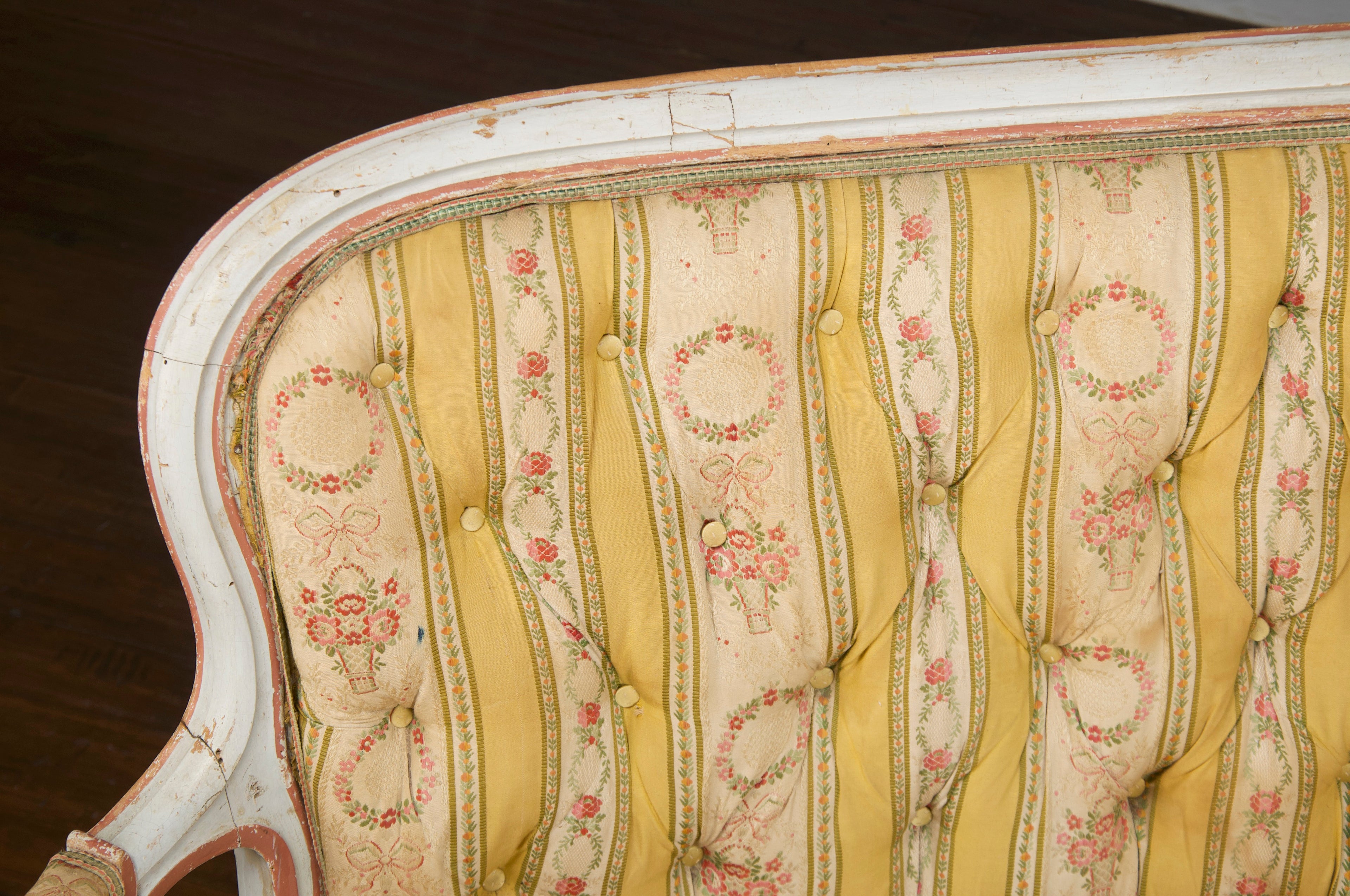 19th Century Country French Louis XV Painted Provincial Loveseat or Settee