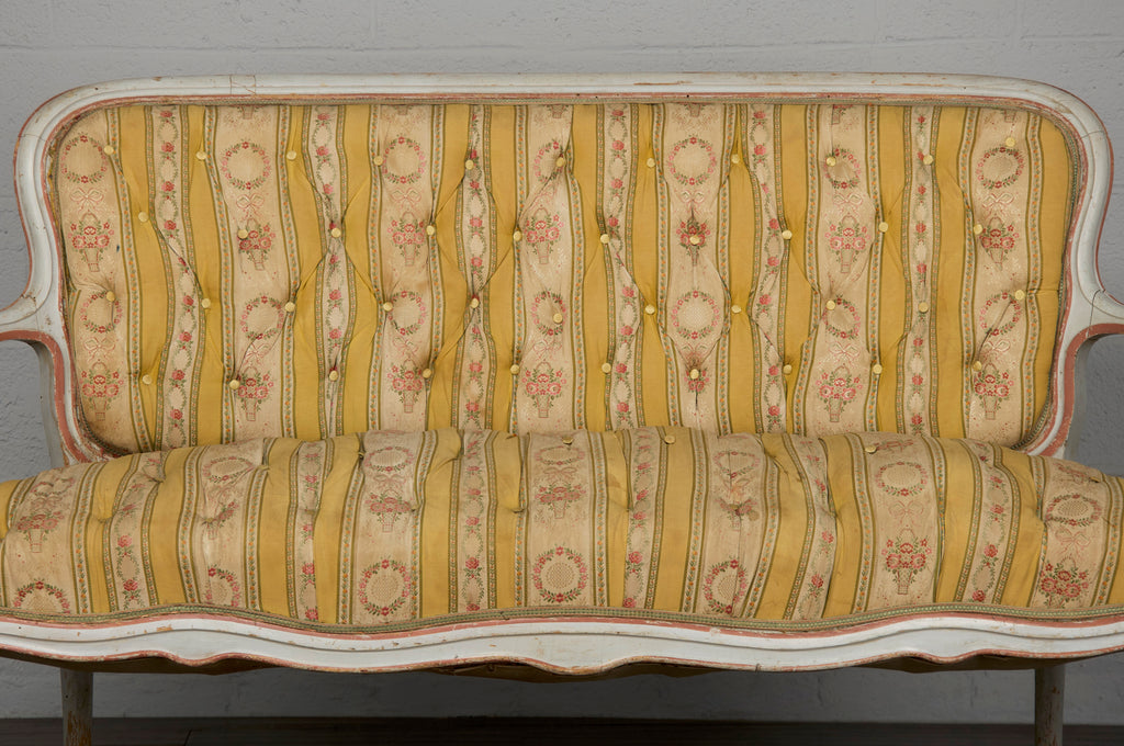 19th Century Country French Louis XV Painted Provincial Loveseat or Settee
