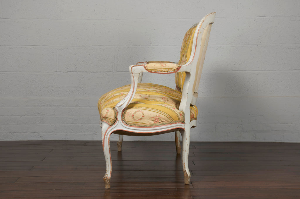 19th Century Country French Louis XV Painted Provincial Loveseat or Settee
