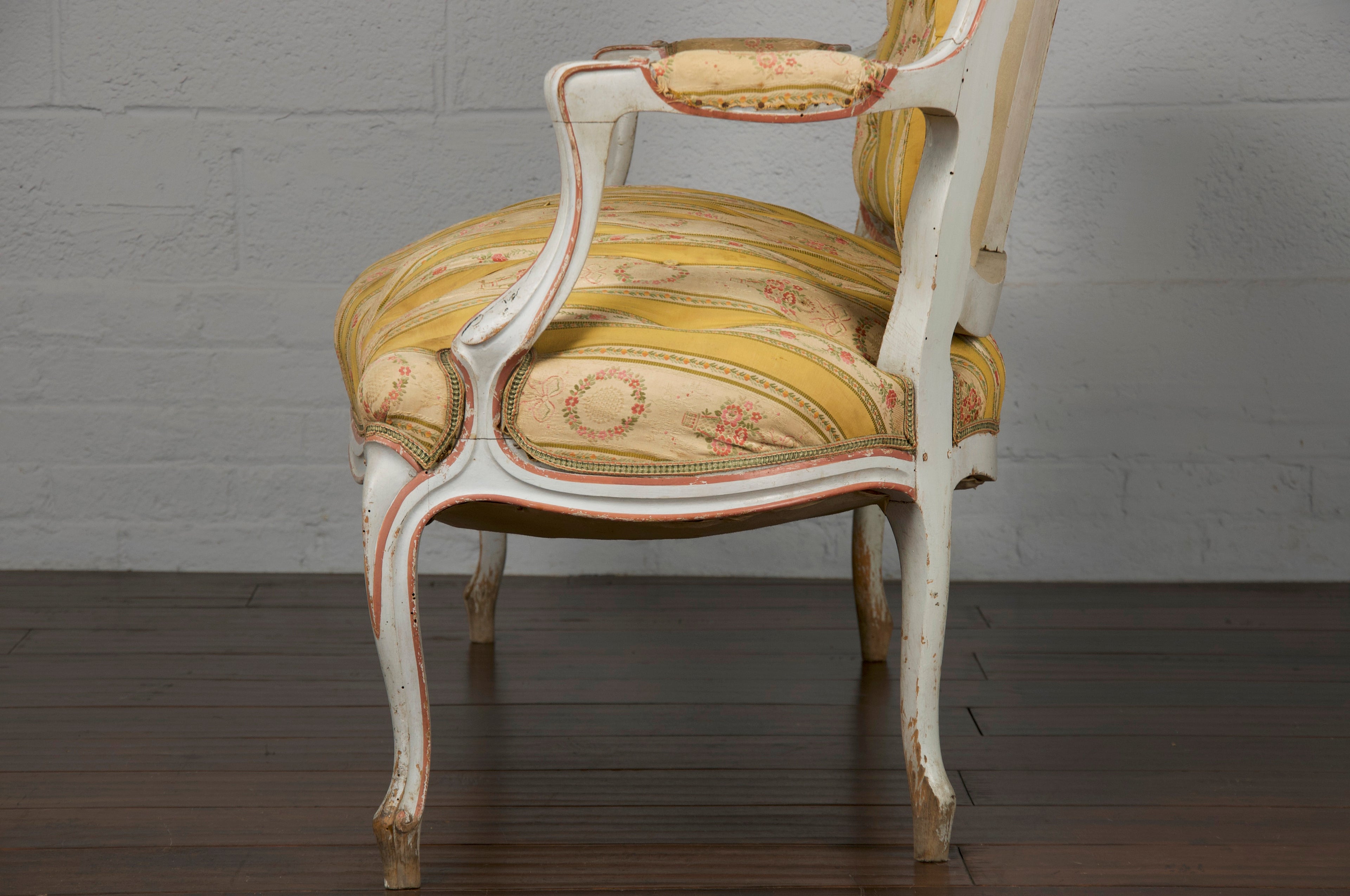 19th Century Country French Louis XV Painted Provincial Loveseat or Settee