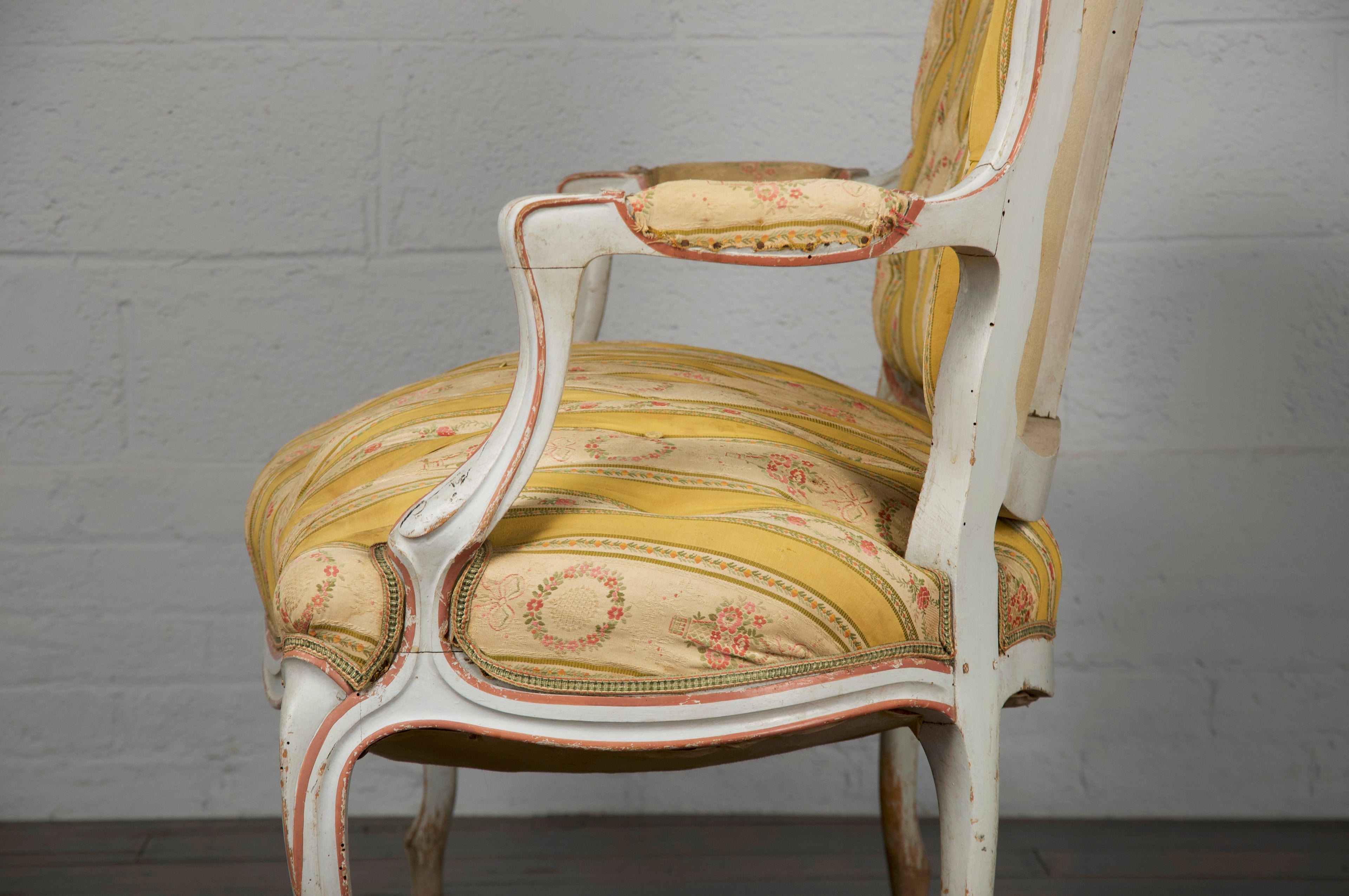 19th Century Country French Louis XV Painted Provincial Loveseat or Settee