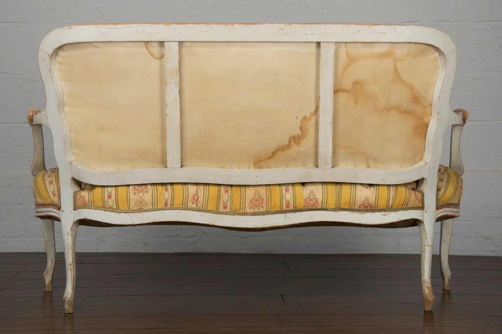 19th Century Country French Louis XV Painted Provincial Loveseat or Settee
