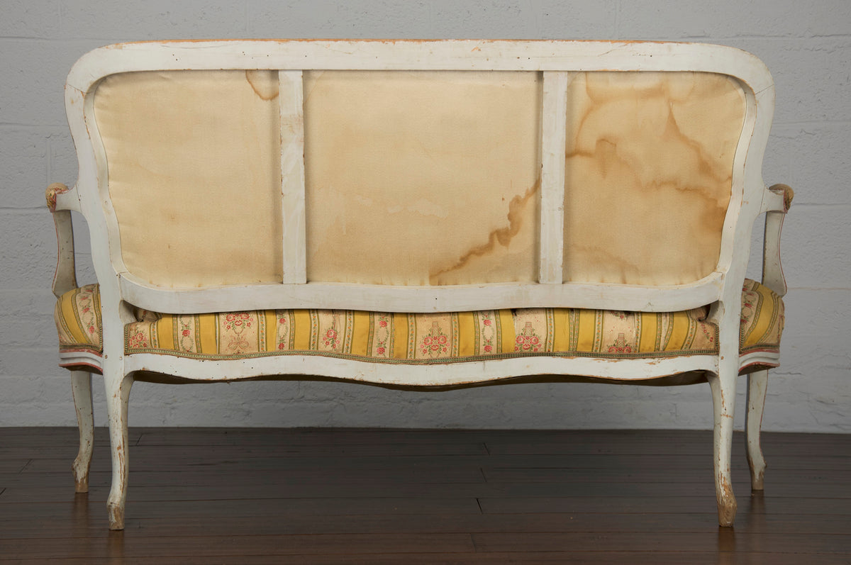 19th Century Country French Louis XV Painted Provincial Loveseat or Settee